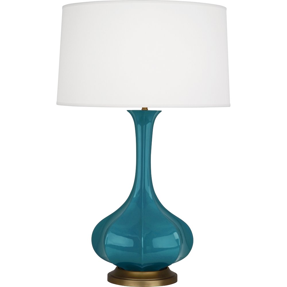 Peacock Pike Table Lamp in Peacock Glazed Ceramic Color. Picture 1