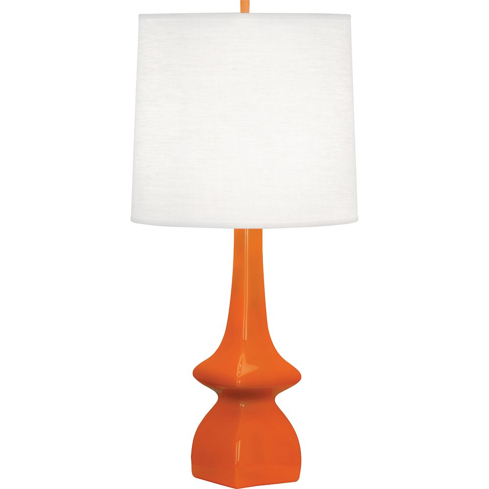 Pumpkin Jasmine Table Lamp in Pumpkin Glazed Ceramic Color. Picture 1