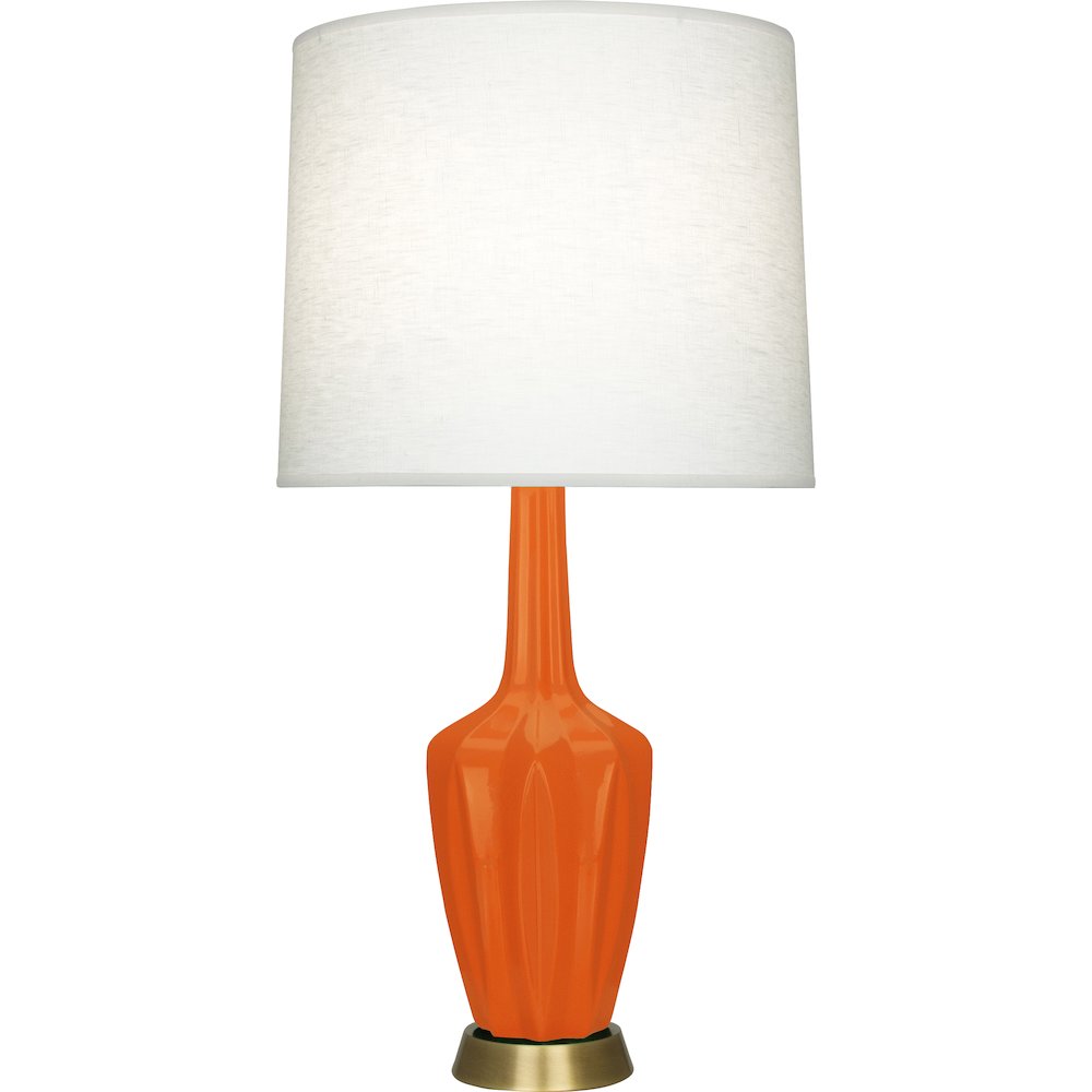 Pumpkin Emma Accent Lamp in Pumpkin Glazed Ceramic Color. Picture 1