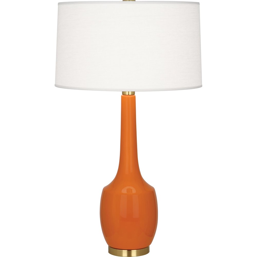 Pumpkin Delilah Table Lamp in Pumpkin Glazed Ceramic Color. Picture 1