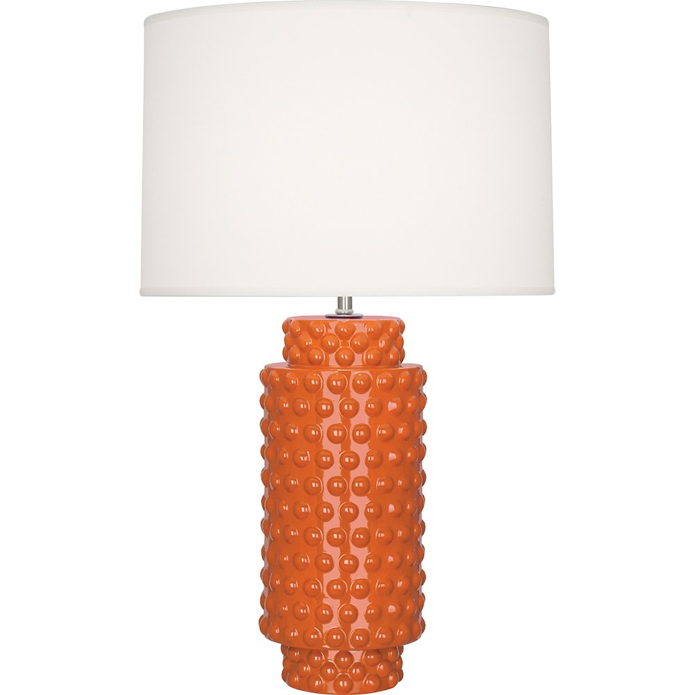 Pumpkin Dolly Table Lamp in Pumpkin Glazed Textured Ceramic Color. Picture 1