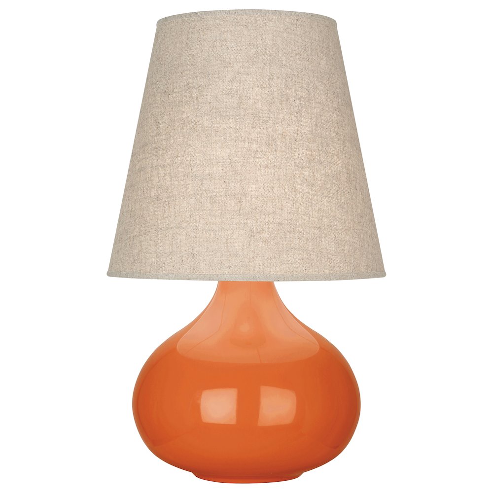 Pumpkin June Accent Lamp in Pumpkin Glazed Ceramic Color. Picture 1