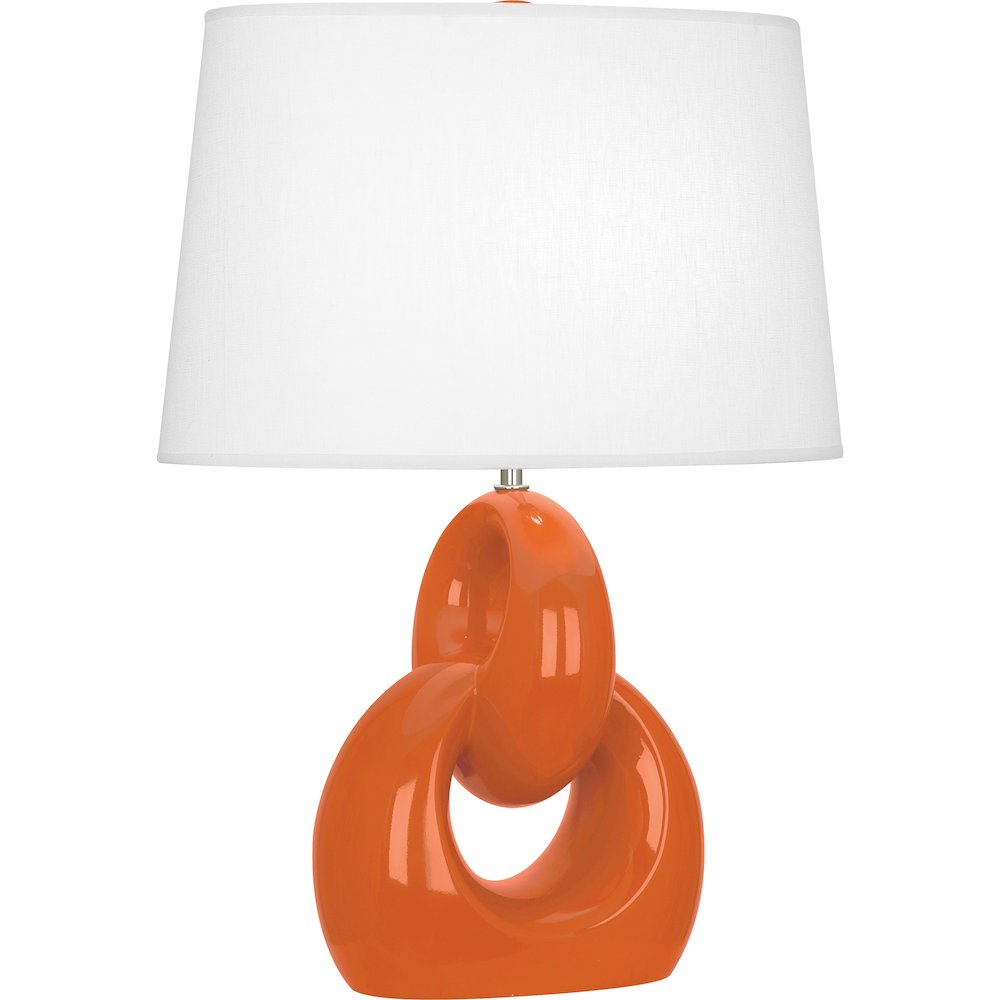 Pumpkin Fusion Table Lamp in Pumpkin Glazed Ceramic Color. Picture 1