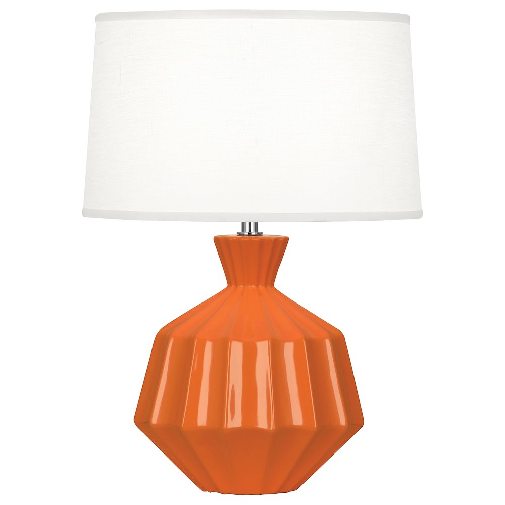 Pumpkin Orion Accent Lamp in Pumpkin Glazed Ceramic Color. Picture 1