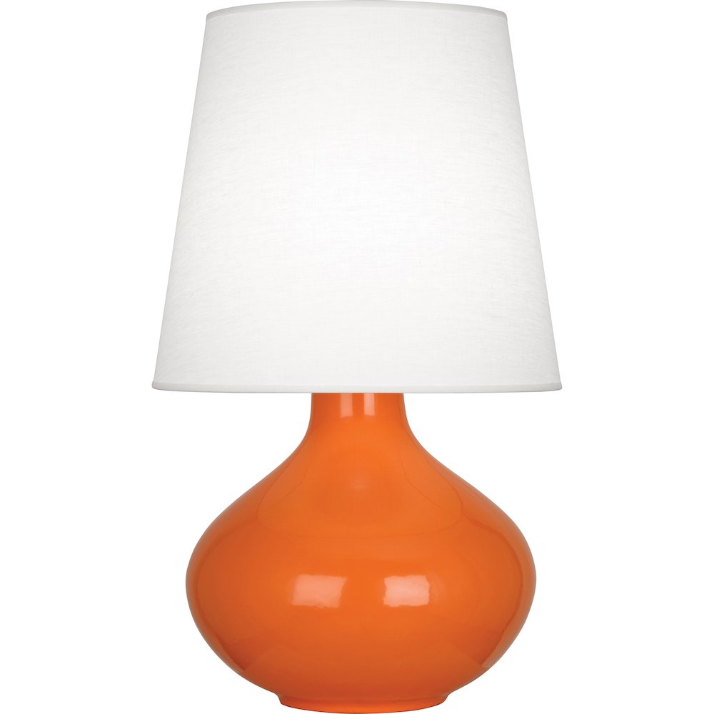Pumpkin June Table Lamp in Pumkin Glazed Ceramic Color. Picture 1