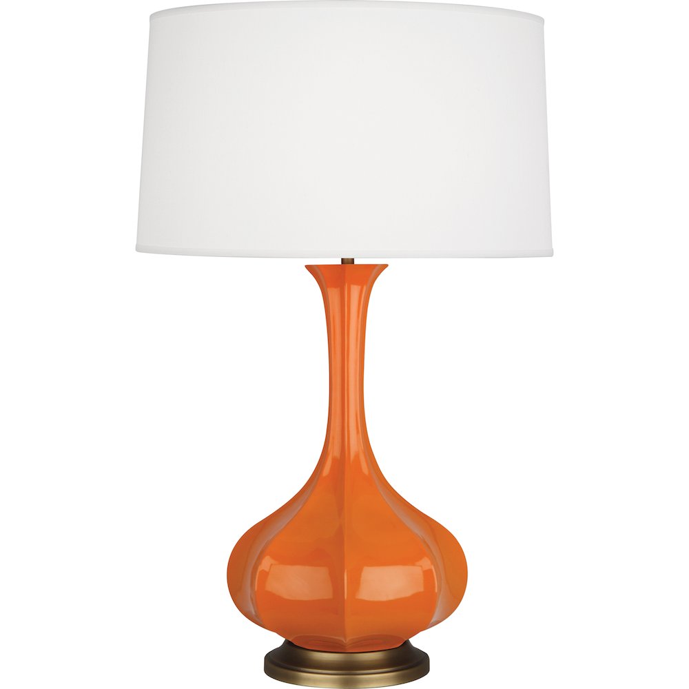Pumpkin Pike Table Lamp in Pumpkin Glazed Ceramic Color. Picture 1