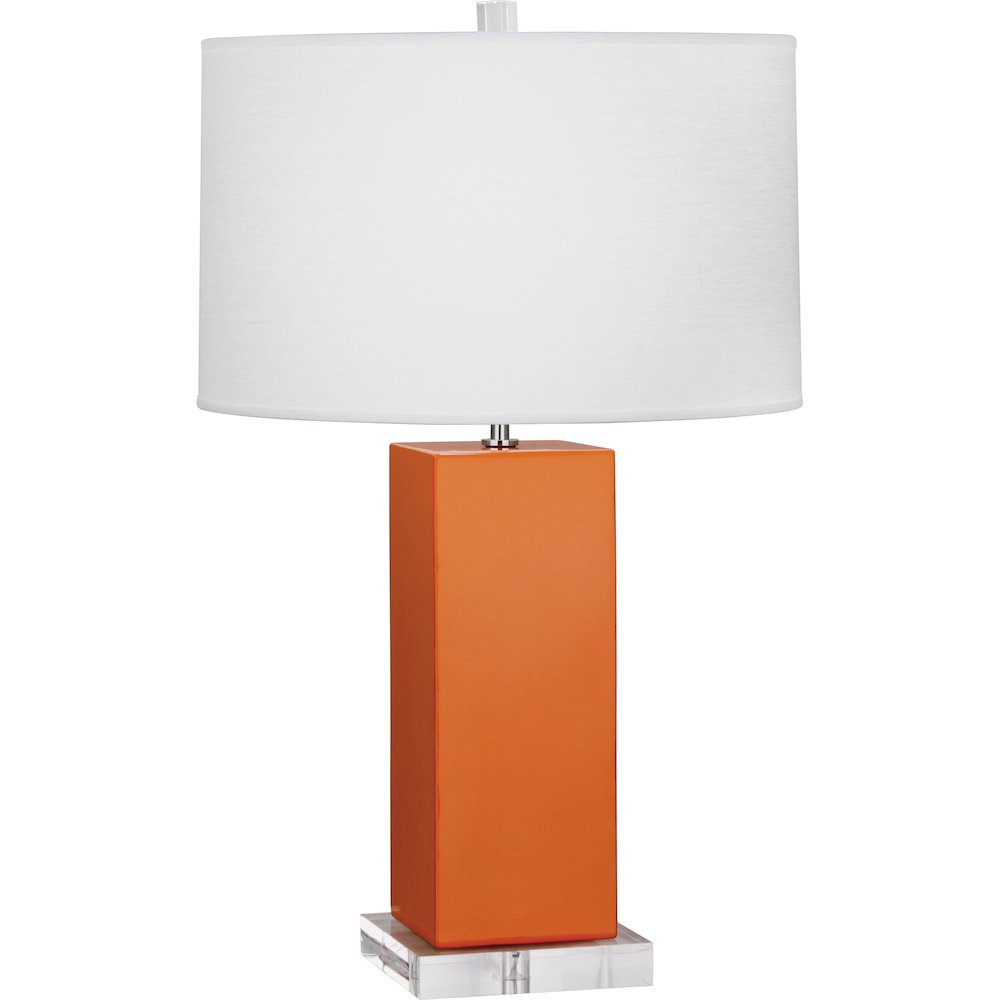 Pumpkin Harvey Table Lamp in Pumpkin Glazed Ceramic Color. Picture 1