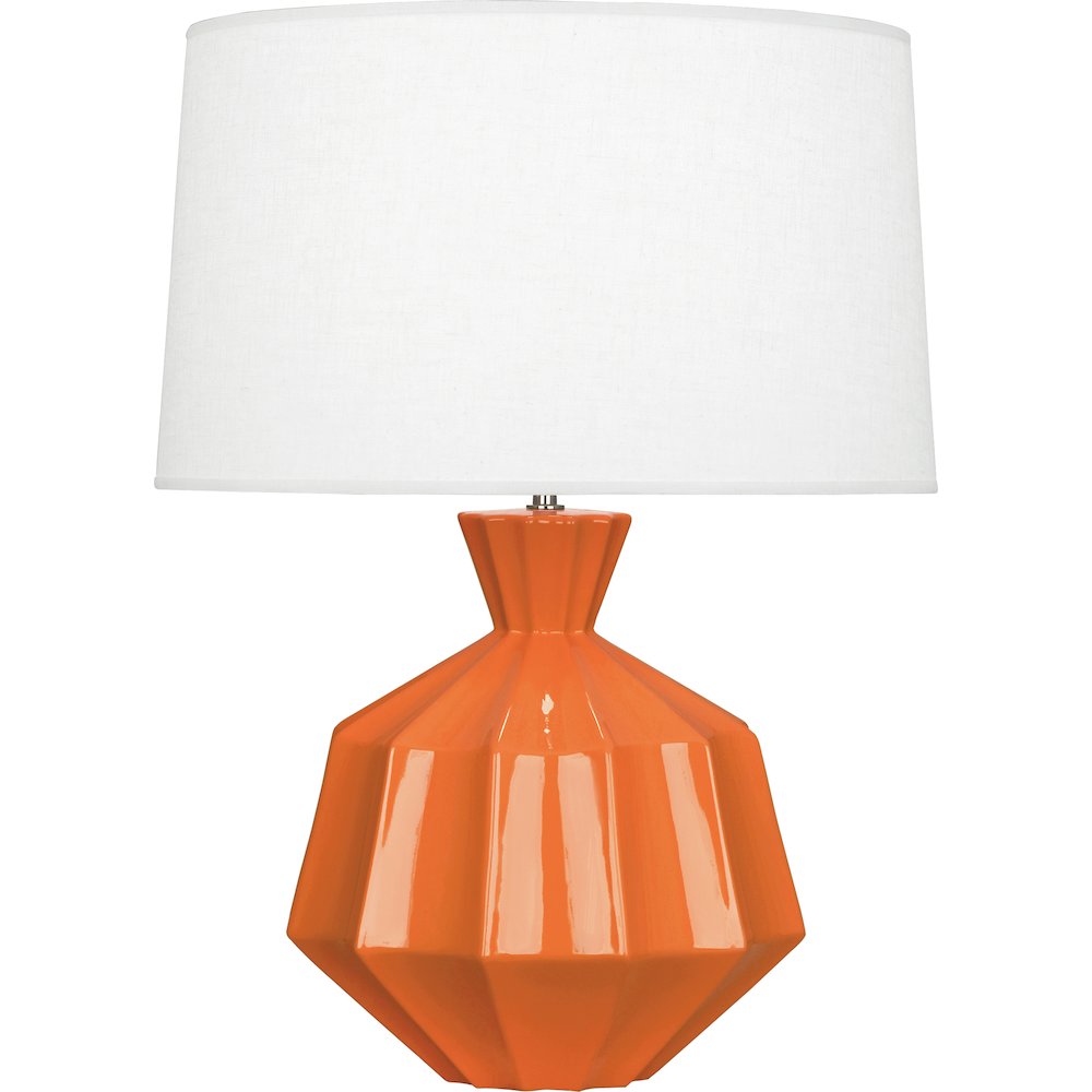 Pumpkin Orion Table Lamp in Pumpkin Glazed Ceramic Color. Picture 1