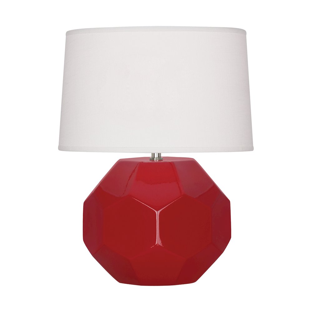Ruby Red Franklin Accent Lamp in Ruby Red Glazed Ceramic Color. Picture 1