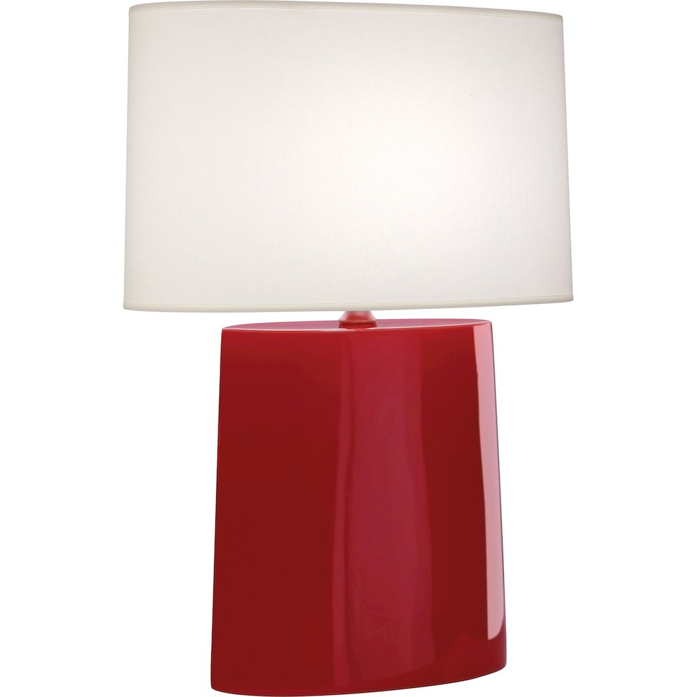 Ruby Red Victor Table Lamp in Ruby Red Glazed Ceramic Color. Picture 1