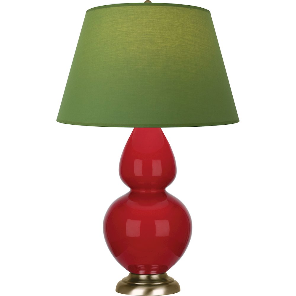 Ruby Red Double Gourd Table Lamp in Ruby Red Glazed Ceramic Color. Picture 1
