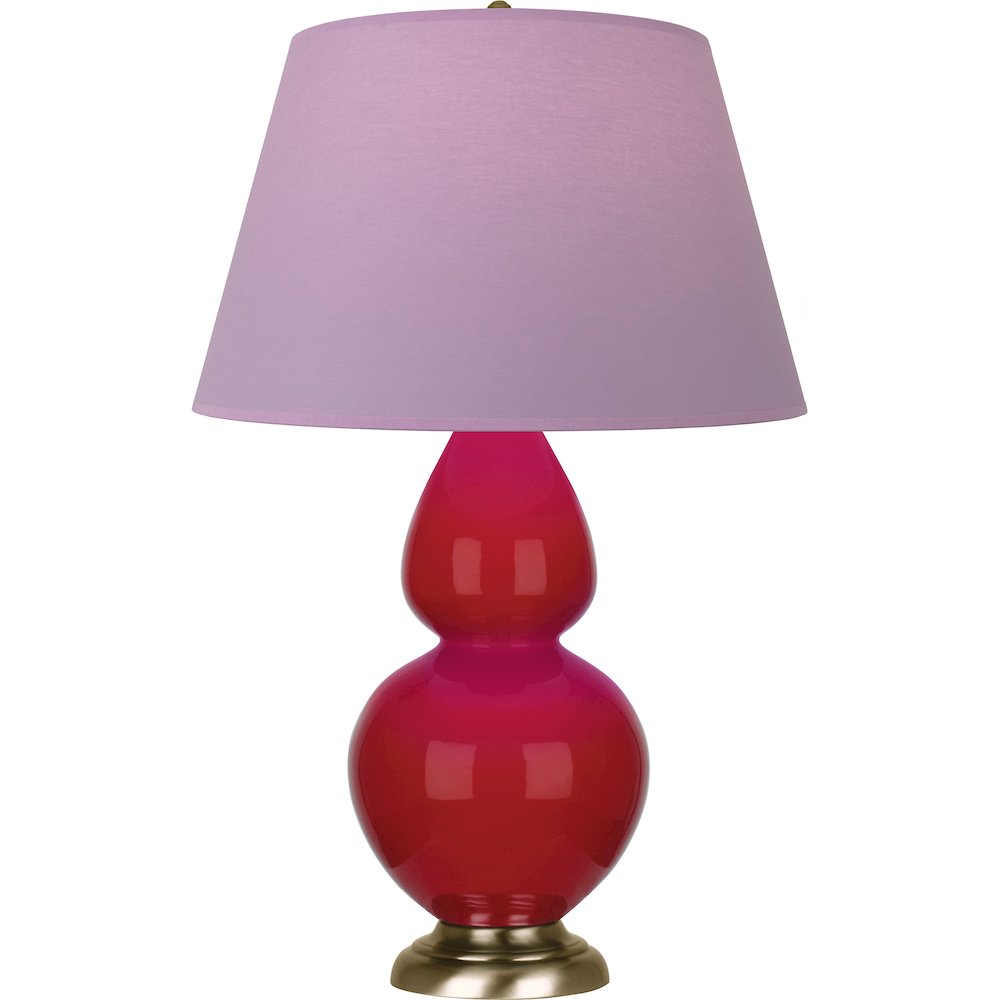 Ruby Red Double Gourd Table Lamp in Ruby Red Glazed Ceramic Color. Picture 1