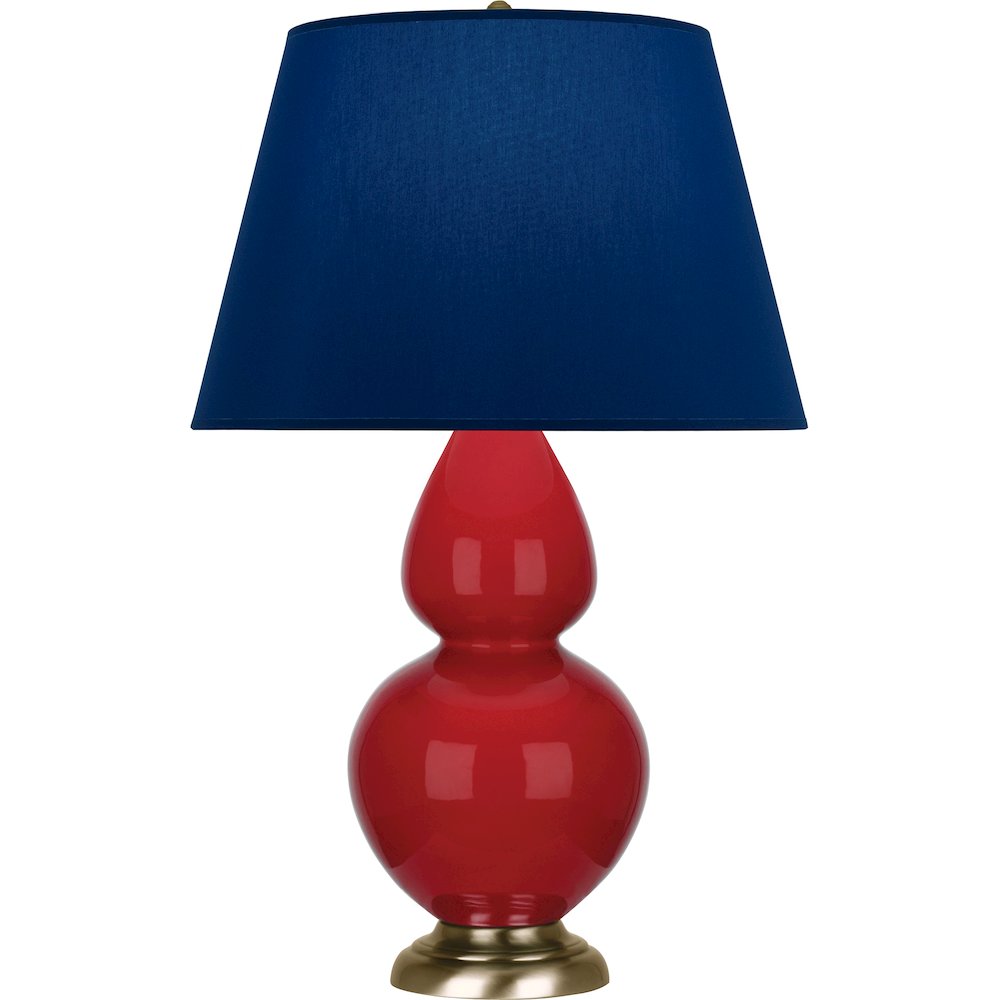 Ruby Red Double Gourd Table Lamp in Ruby Red Glazed Ceramic Color. Picture 1