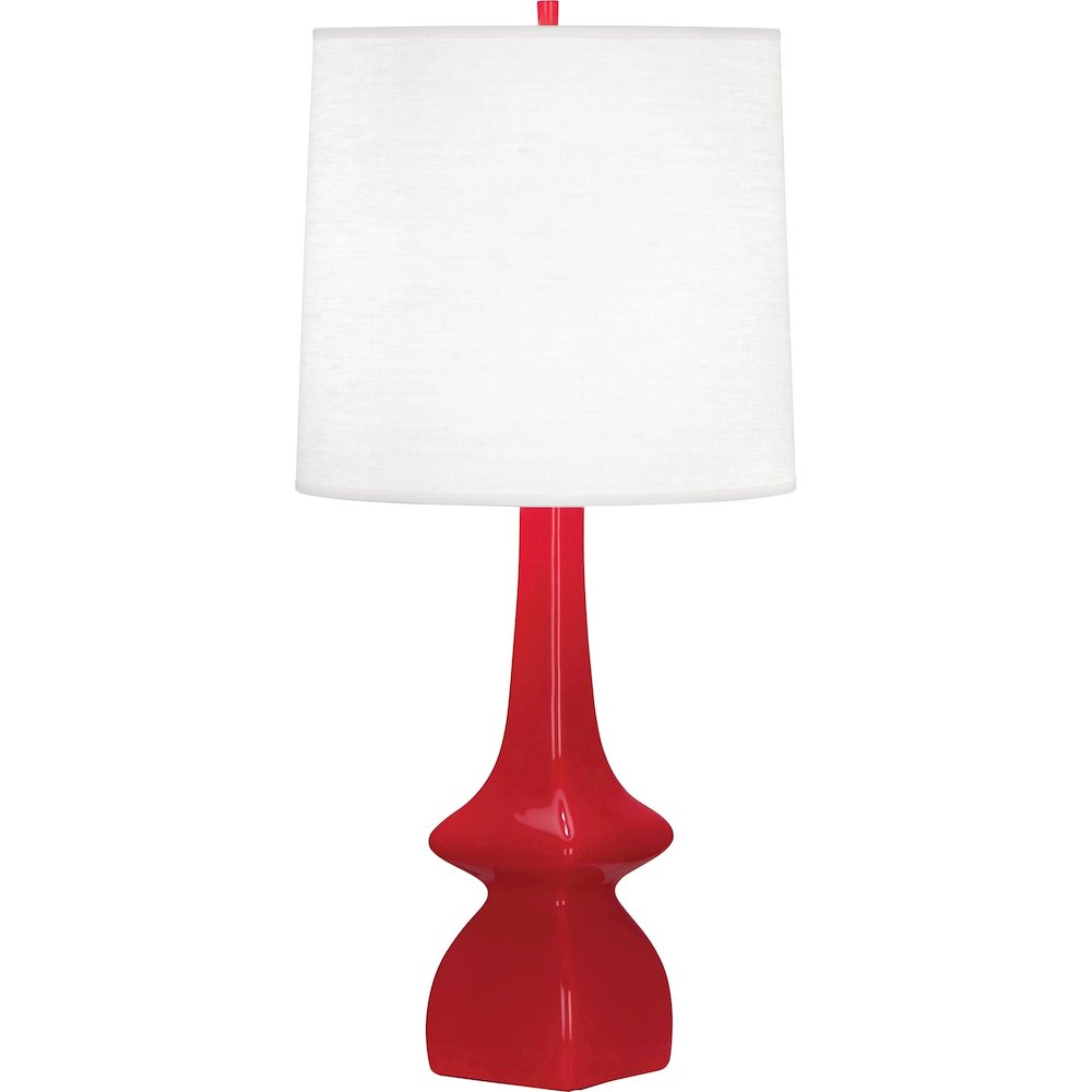 Ruby Red Jasmine Table Lamp in Ruby Red Glazed Ceramic Color. Picture 1