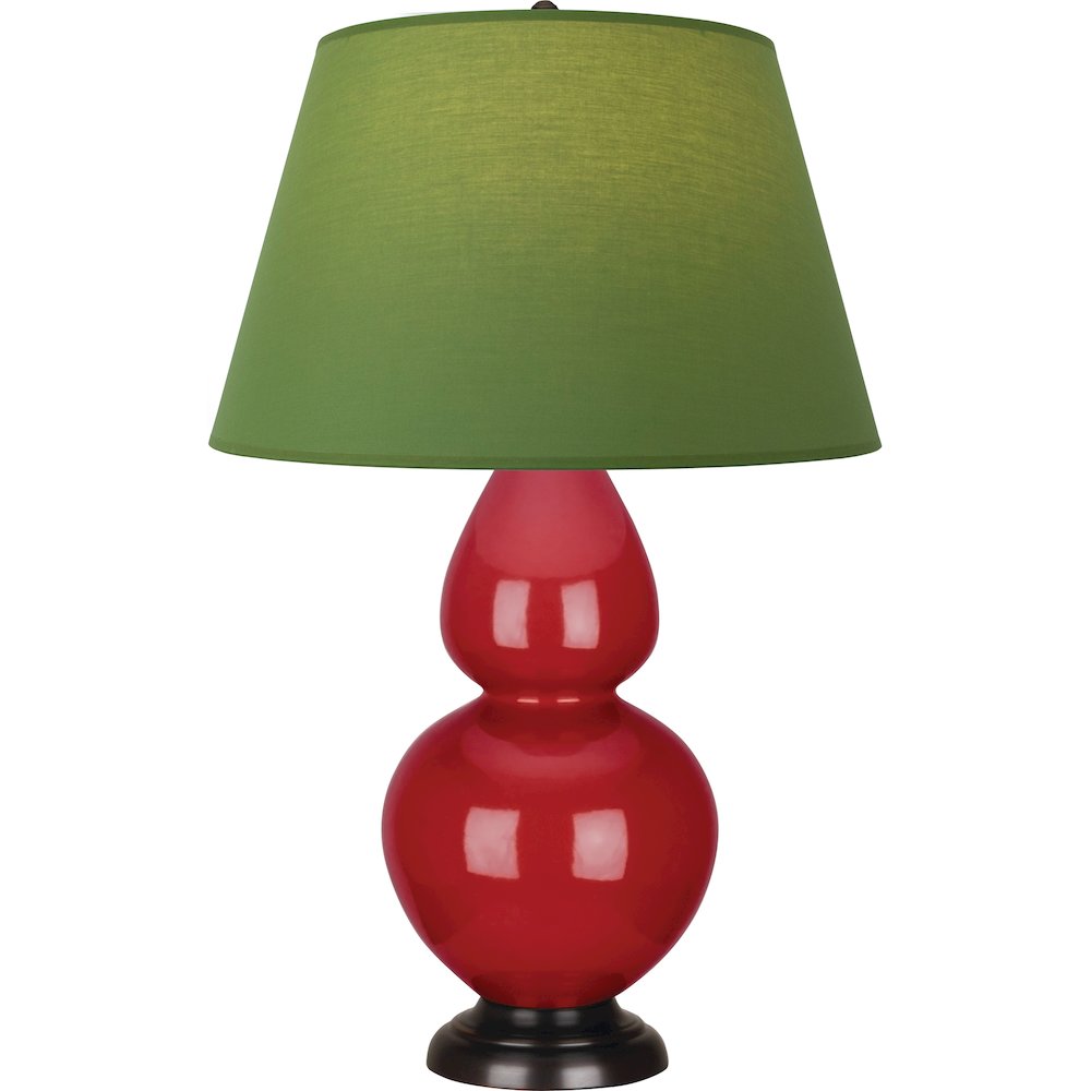 Ruby Red Double Gourd Table Lamp in Ruby Red Glazed Ceramic Color. Picture 1