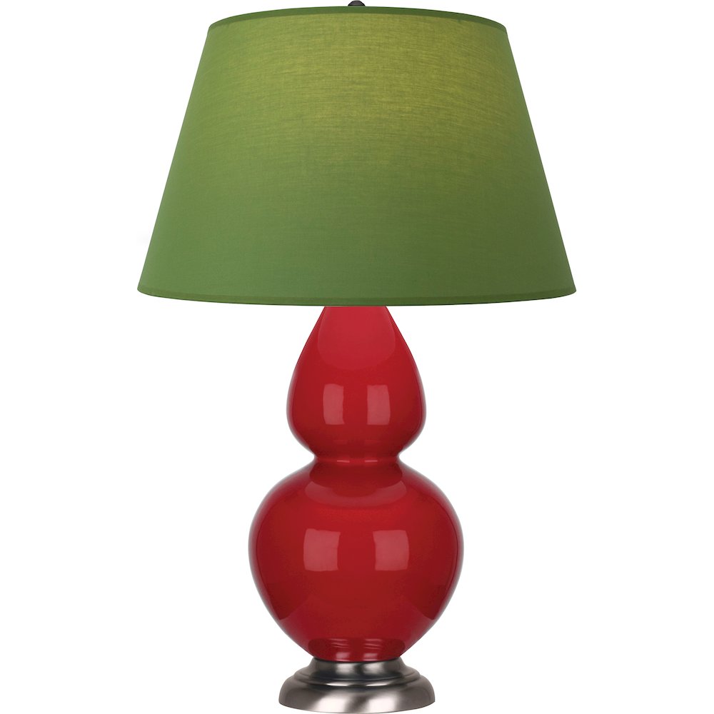 Ruby Red Double Gourd Table Lamp in Ruby Red Glazed Ceramic Color. Picture 1