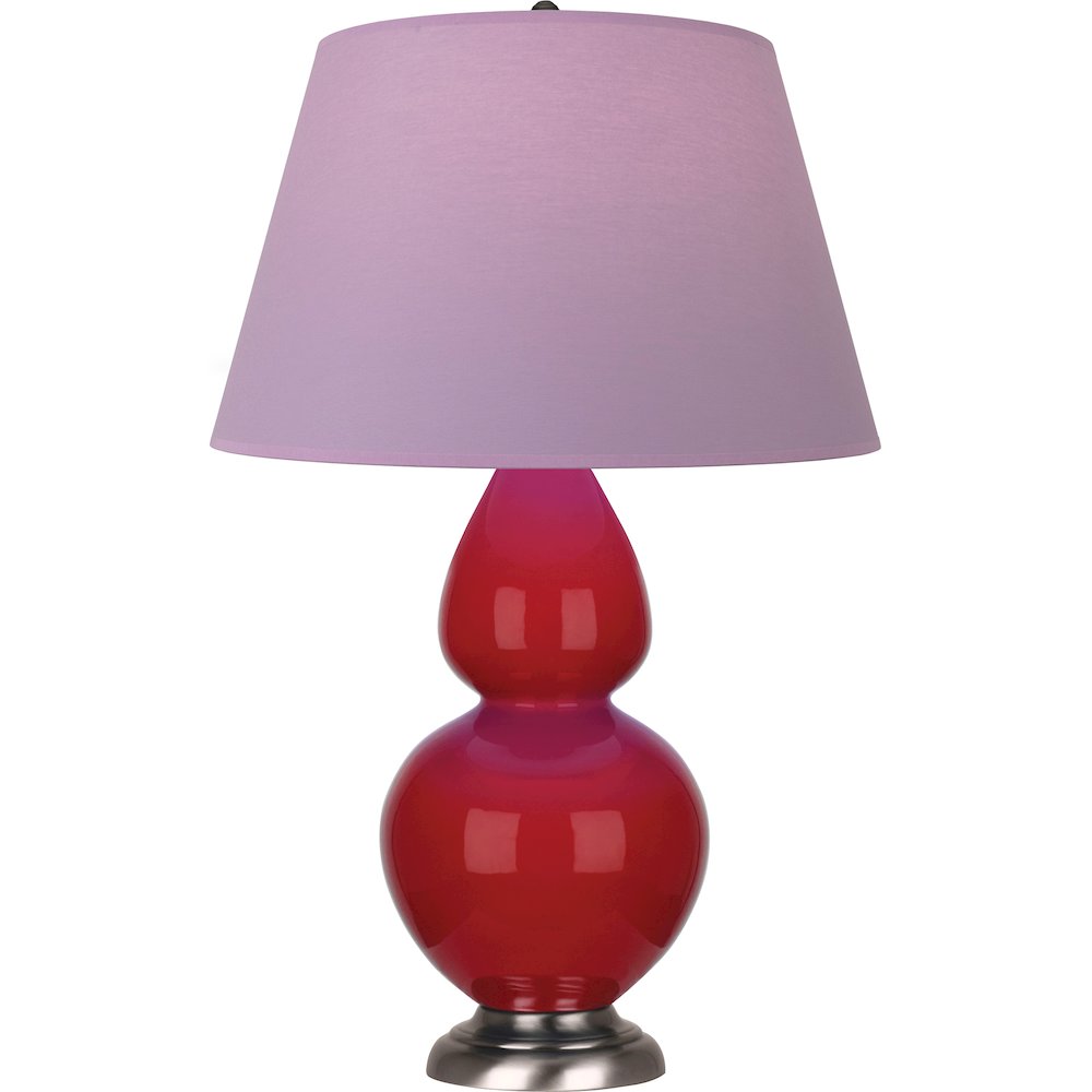 Ruby Red Double Gourd Table Lamp in Ruby Red Glazed Ceramic Color. Picture 1