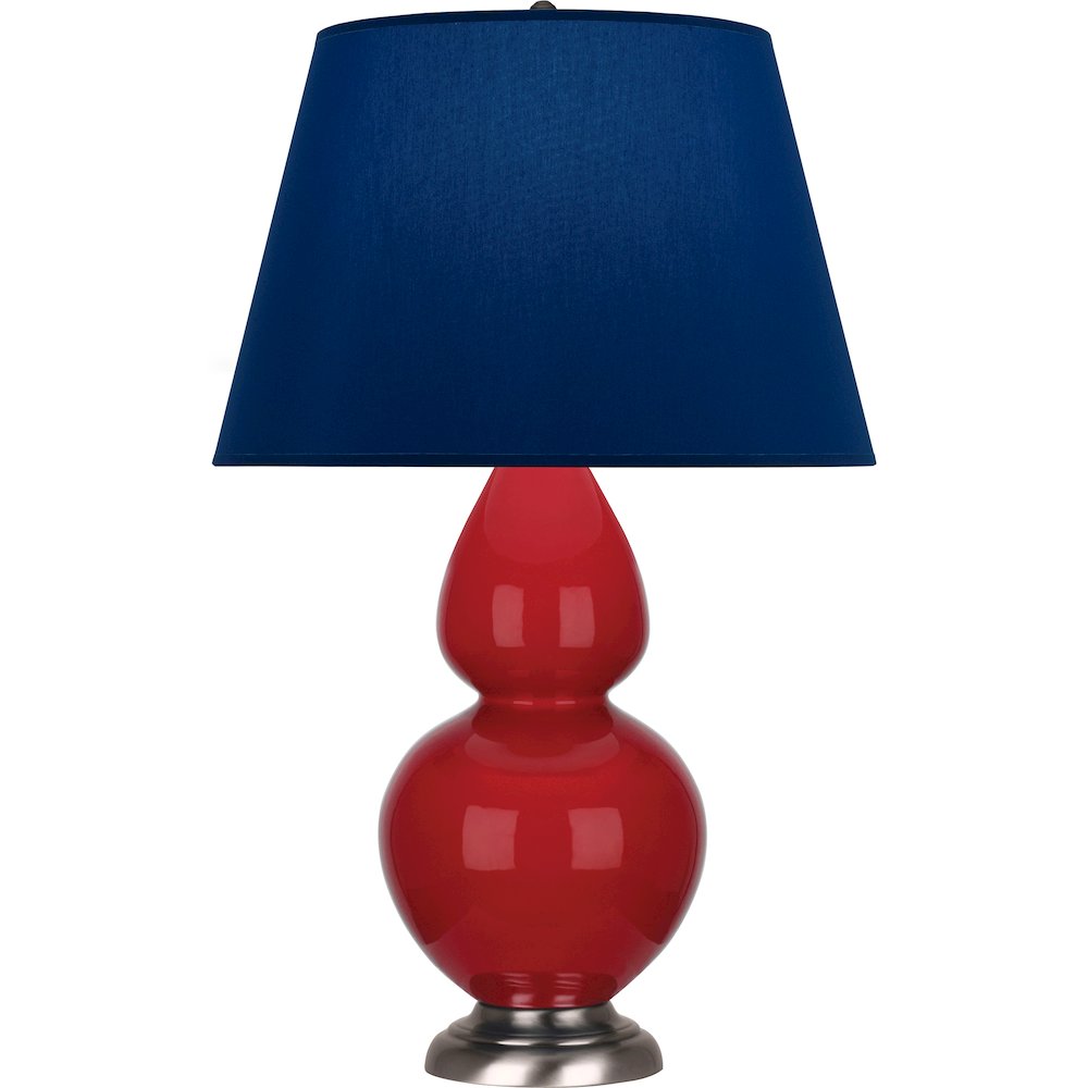 Ruby Red Double Gourd Table Lamp in Ruby Red Glazed Ceramic Color. Picture 1