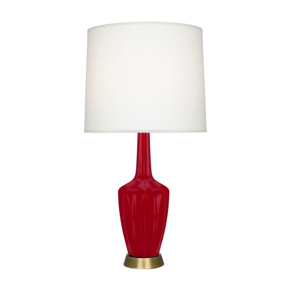 Ruby Red Emma Accent Lamp in Ruby Red Glazed Ceramic Color. Picture 1