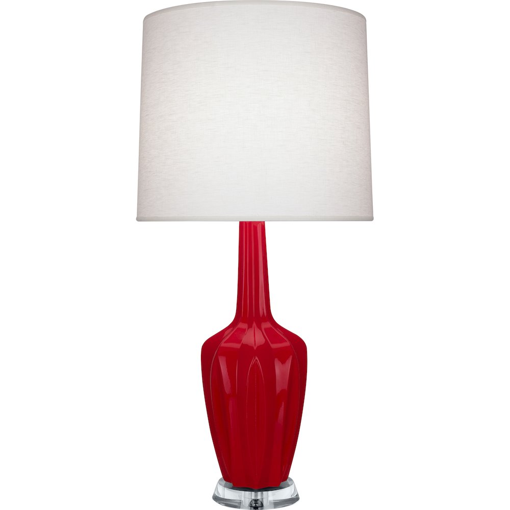 Ruby Red Emma Table Lamp in Ruby Red Glazed Ceramic Color. Picture 1