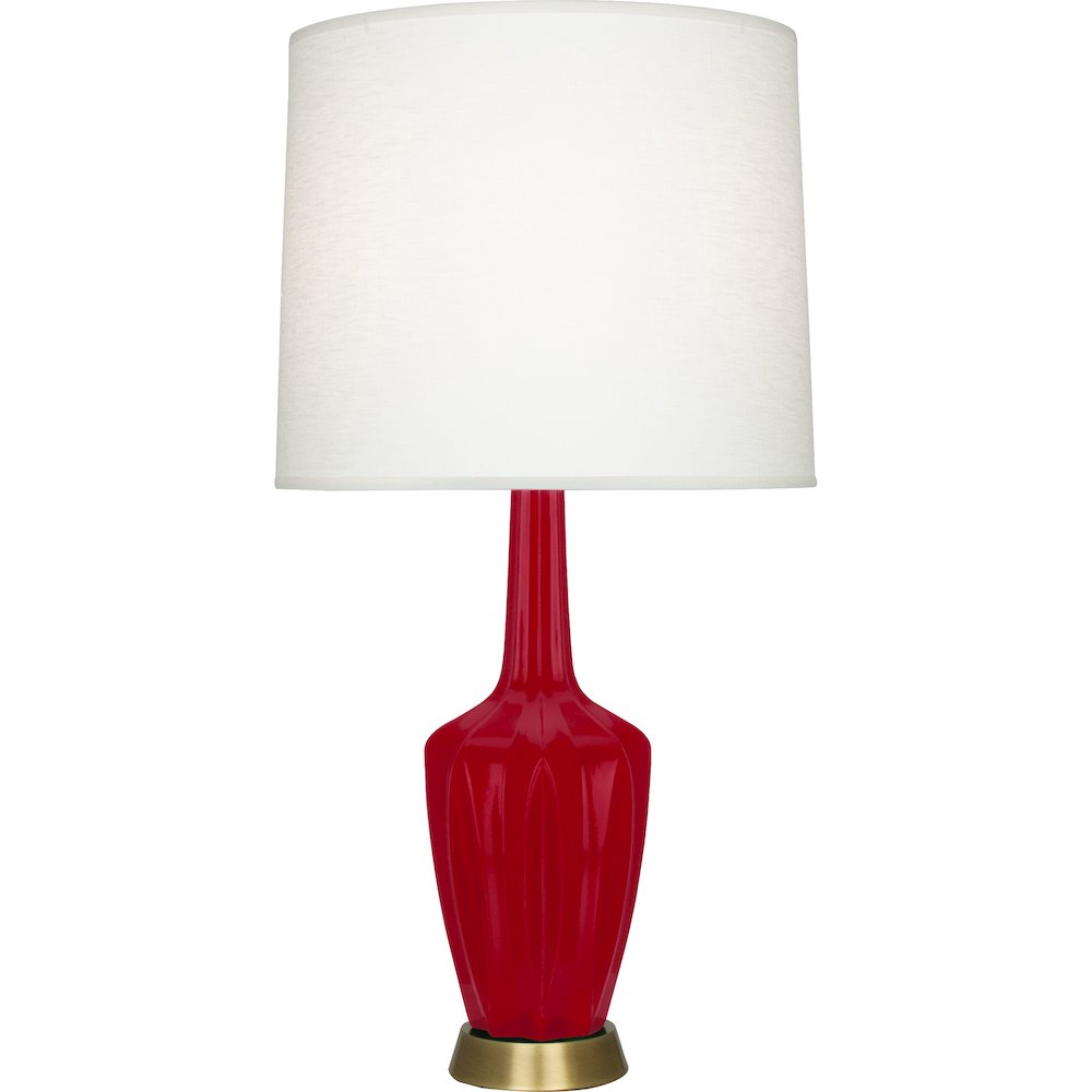 Ruby Red Emma Table Lamp in Ruby Red Glazed Ceramic Color. Picture 1