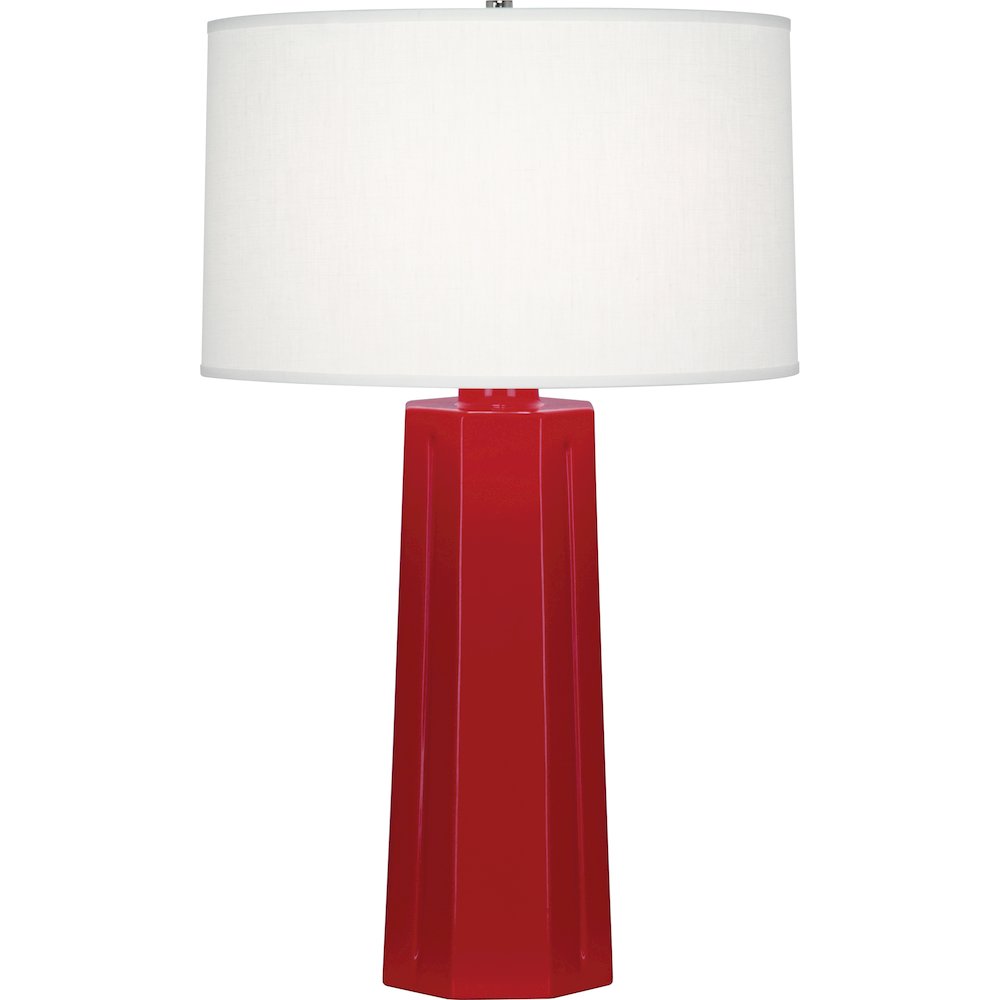 Ruby Red Mason Table Lamp in Ruby Red Glazed Ceramic Color. Picture 1