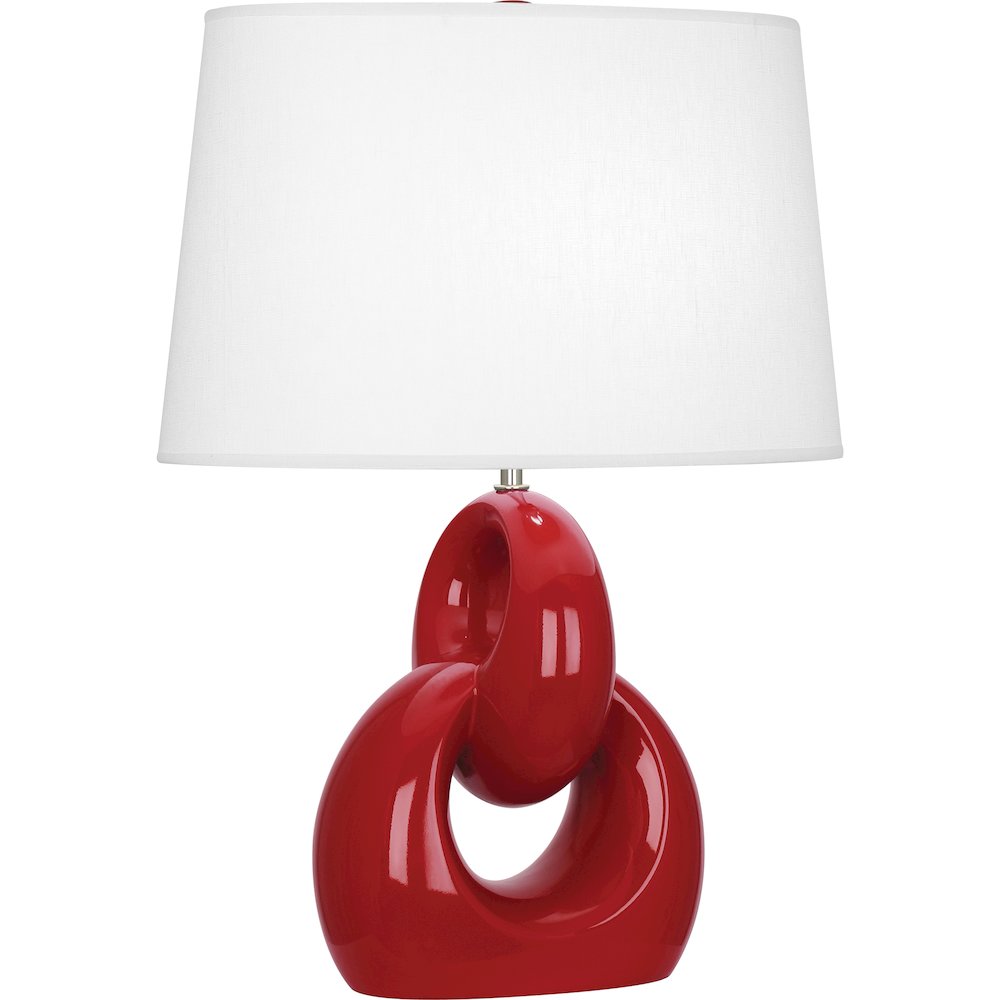 Ruby Red Fusion Table Lamp in Ruby Red Glazed Ceramic Color. Picture 1