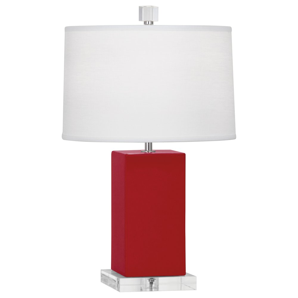 Ruby Red Harvey Accent Lamp in Ruby Red Glazed Ceramic Color. Picture 1