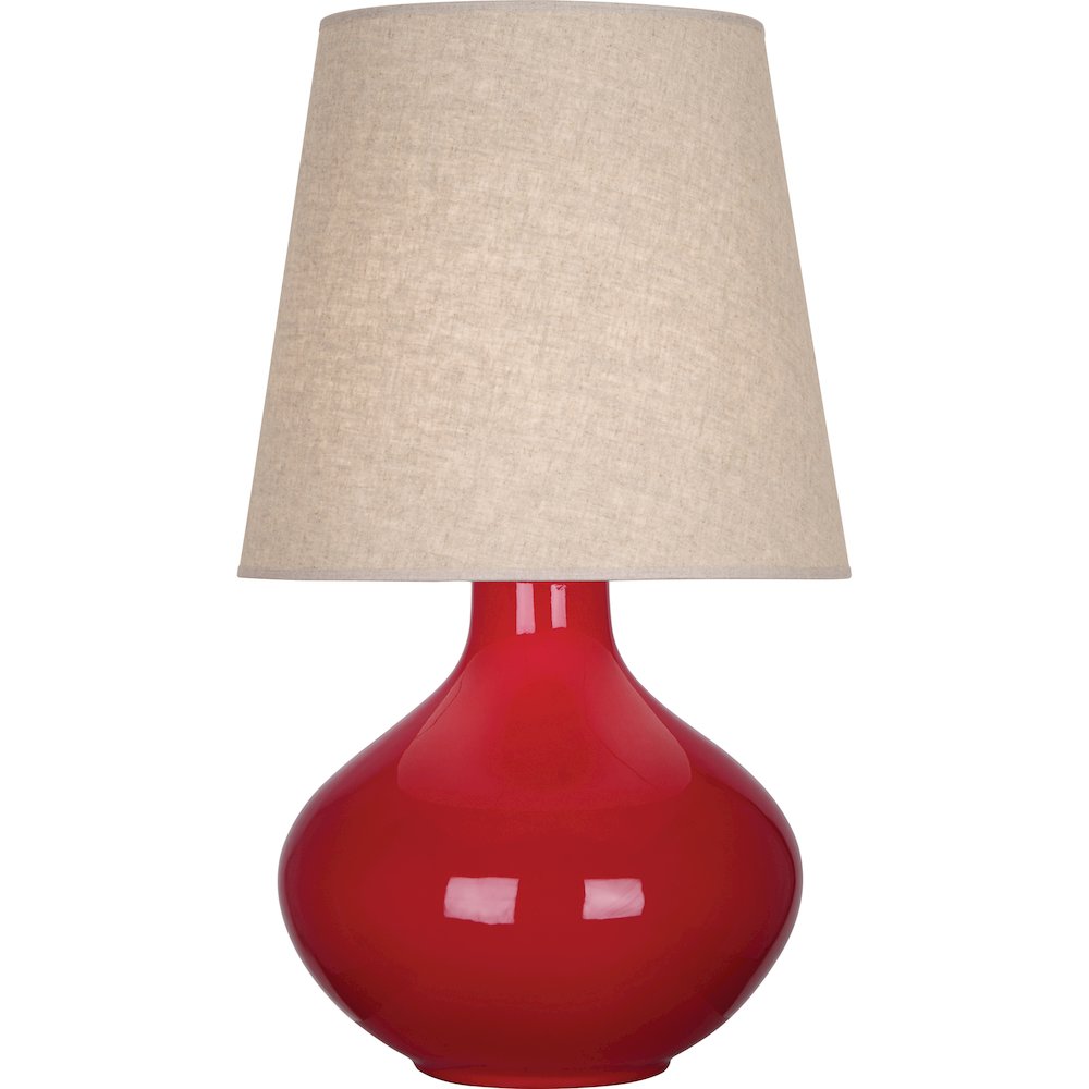 Ruby Red June Table Lamp in Ruby Red Glazed Ceramic Color. Picture 1