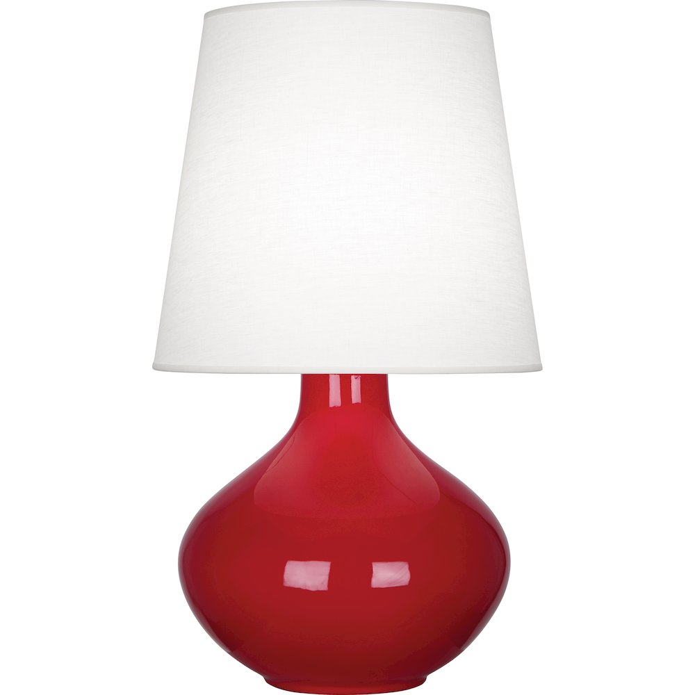 Ruby Red June Table Lamp in Ruby Red Glazed Ceramic Color. Picture 1