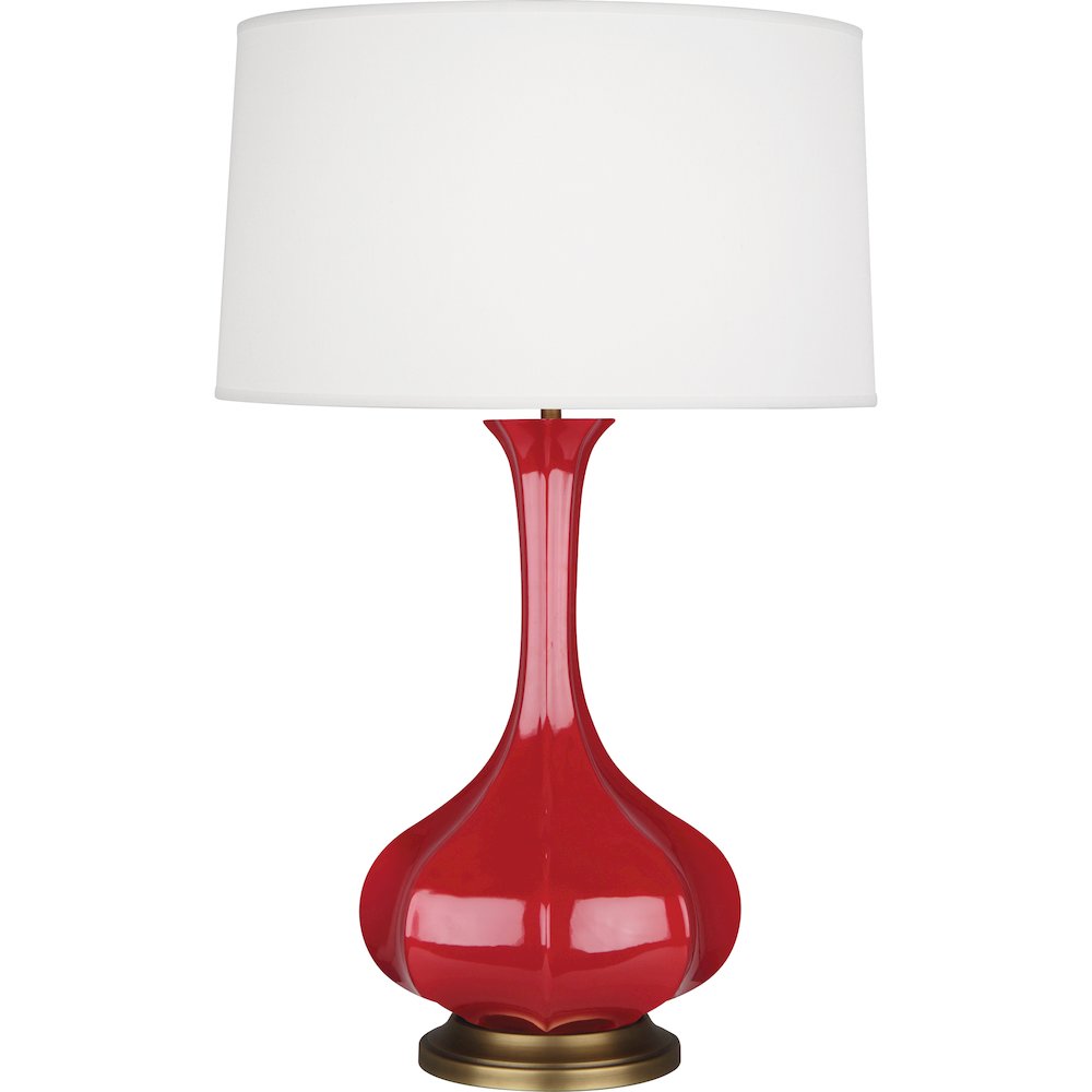 Ruby Red Pike Table Lamp in Ruby Red Glazed Ceramic Color. Picture 1