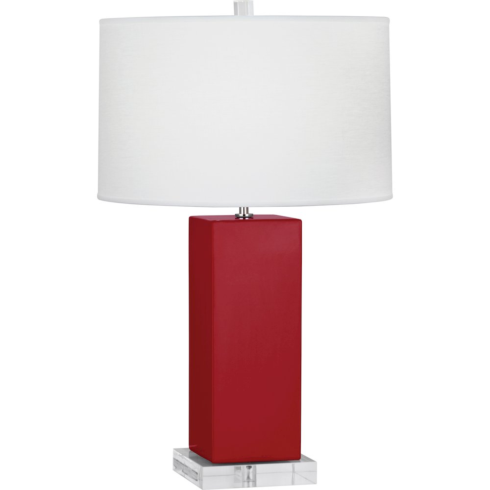 Ruby Red Harvey Table Lamp in Ruby Red Glazed Ceramic Color. Picture 1
