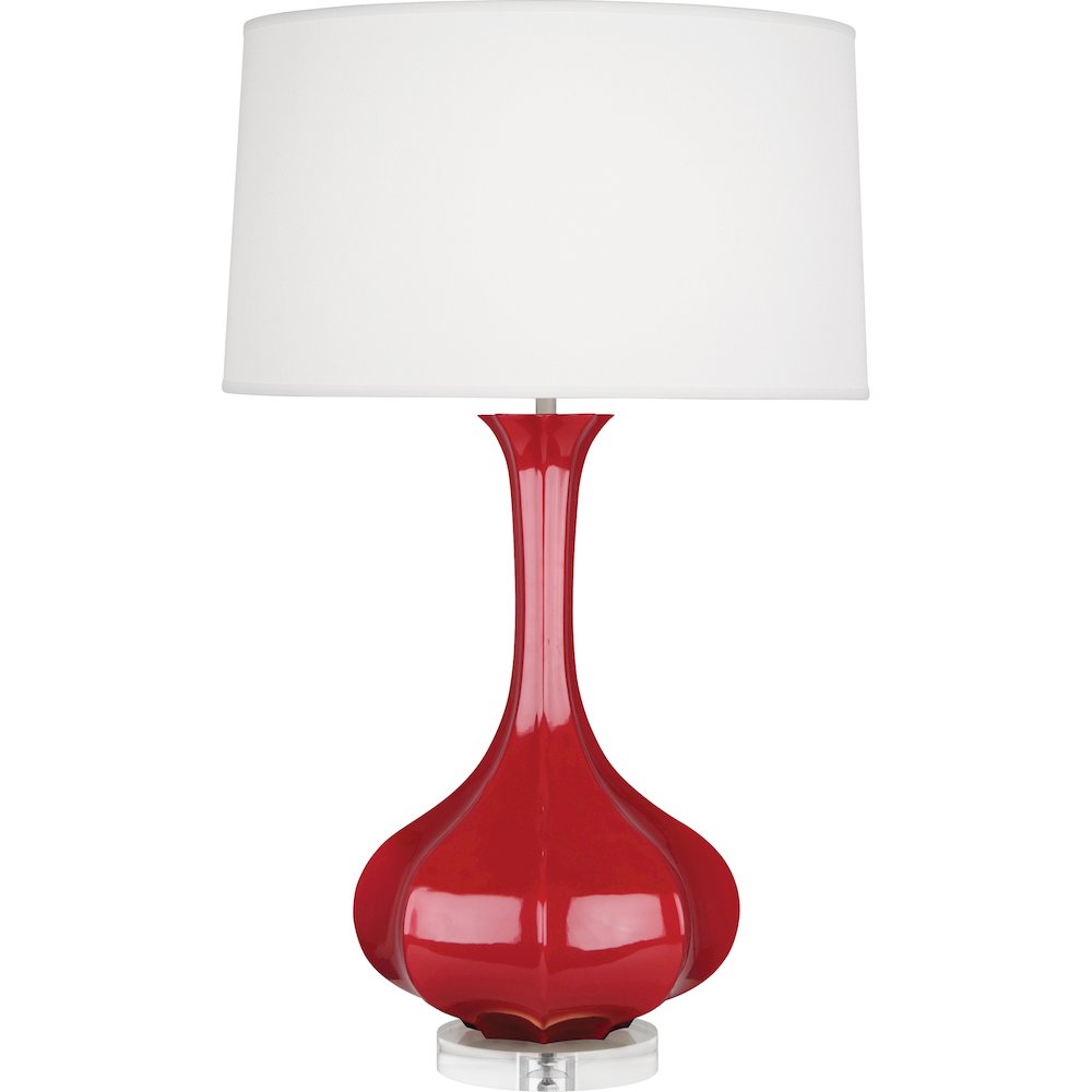Ruby Red Pike Table Lamp in Ruby Red Glazed Ceramic Color. Picture 1