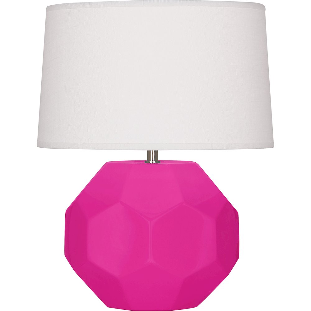 Razzle Rose Franklin Accent Lamp in Razzle Rose Glazed Ceramic Color. Picture 1