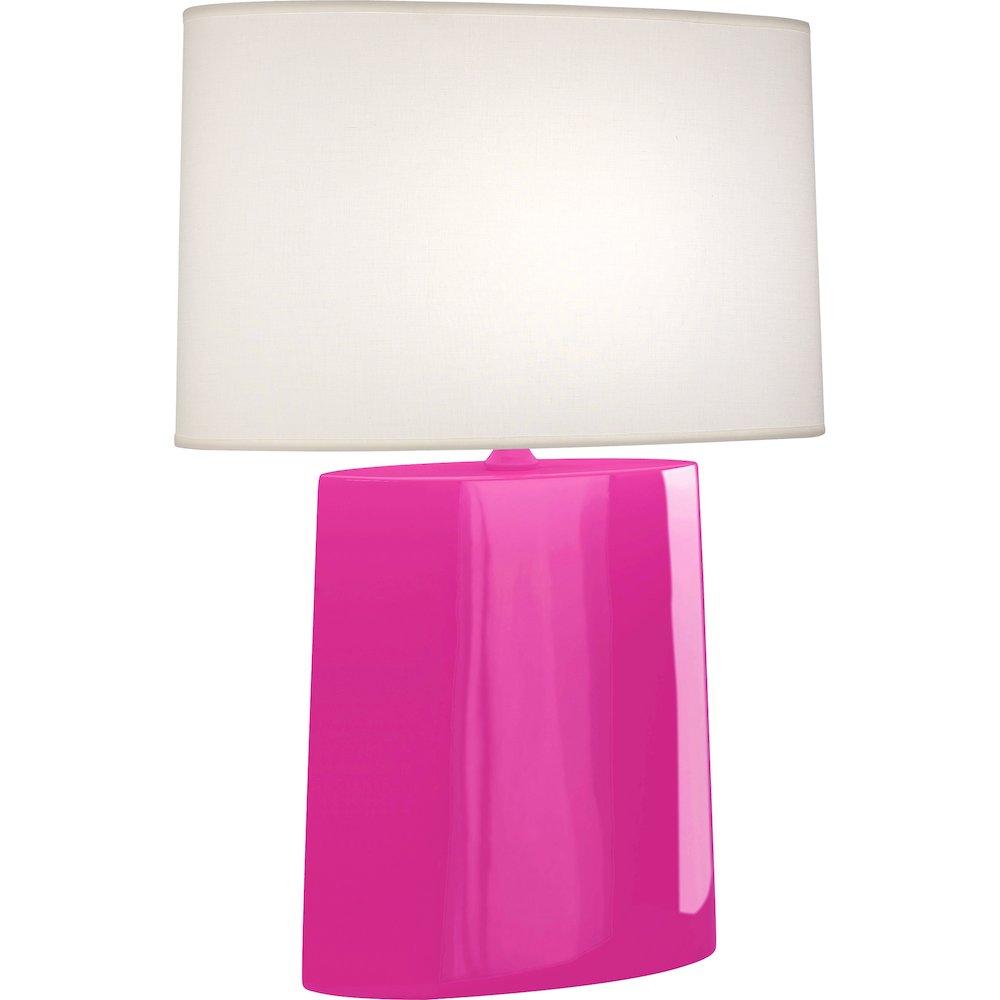 Razzle Rose Victor Table Lamp in Razzle Rose Glazed Ceramic Color. Picture 1