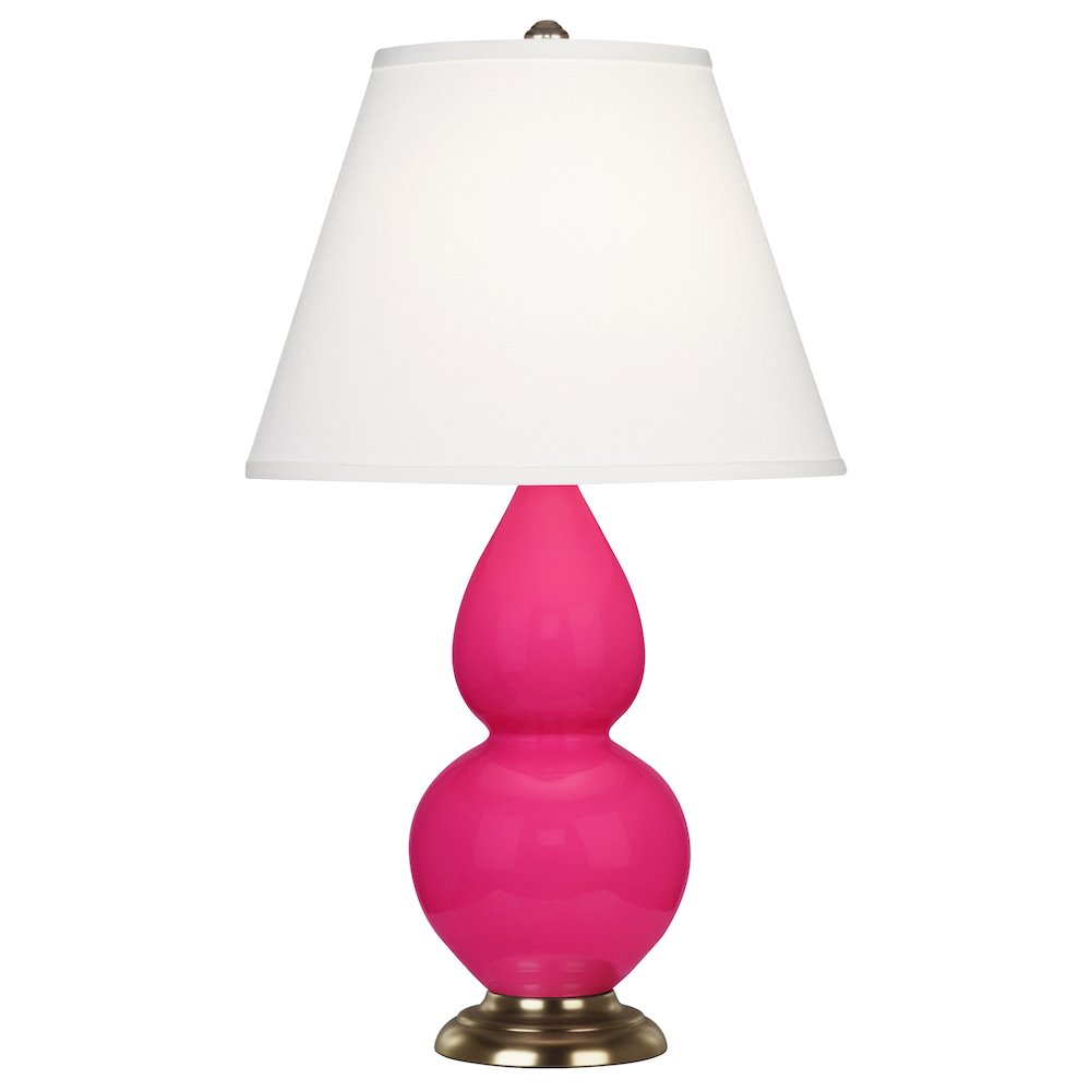 Razzle Rose Small Double Gourd Accent Lamp in Razzle Rose Glazed Ceramic Color. Picture 1