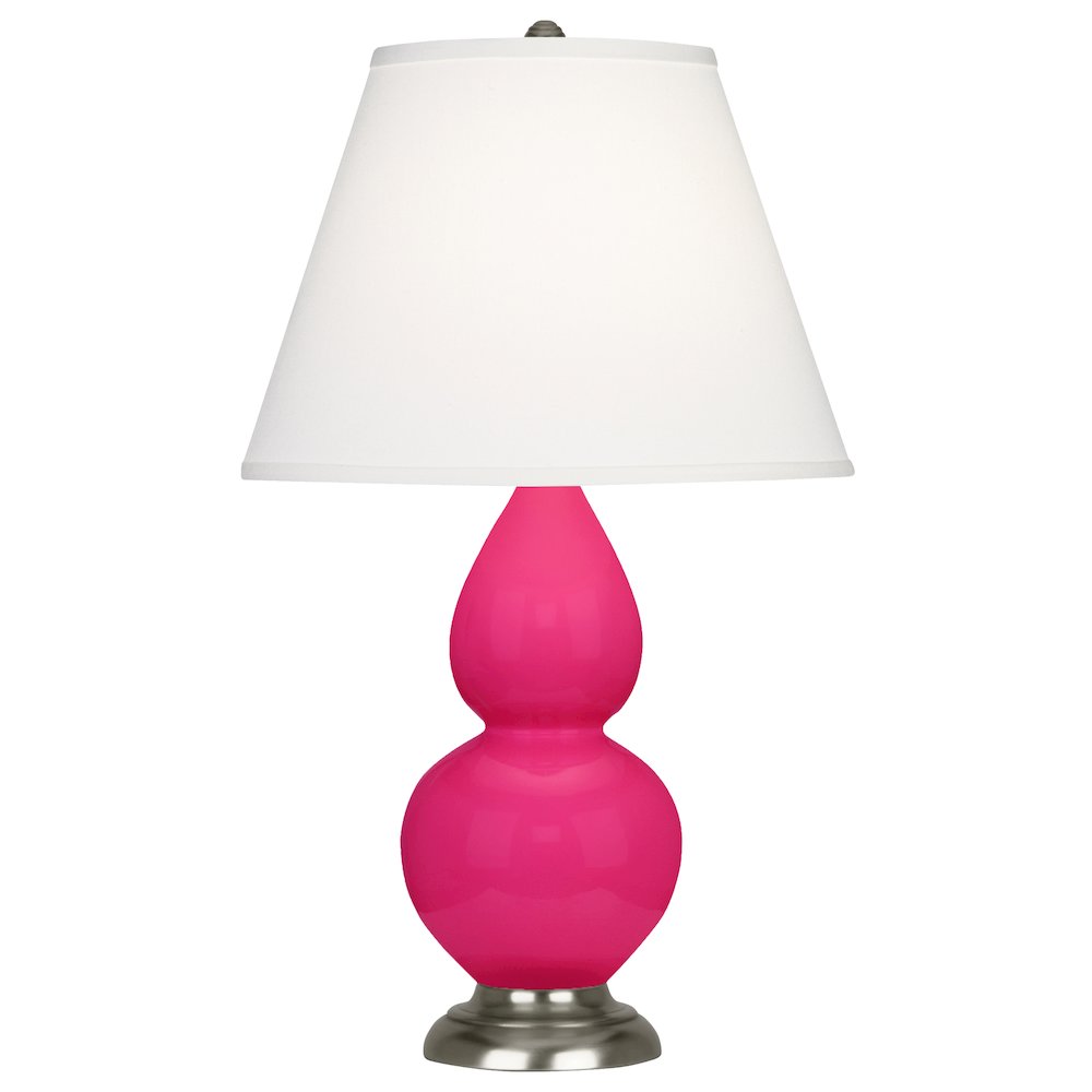 Razzle Rose Small Double Gourd Accent Lamp in Razzle Rose Glazed Ceramic Color. Picture 1