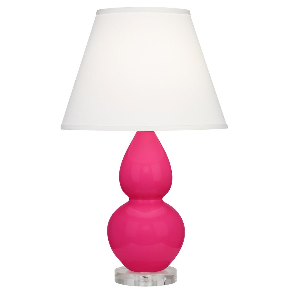 Razzle Rose Small Double Gourd Accent Lamp in Razzle Rose Glazed Ceramic Color. Picture 1