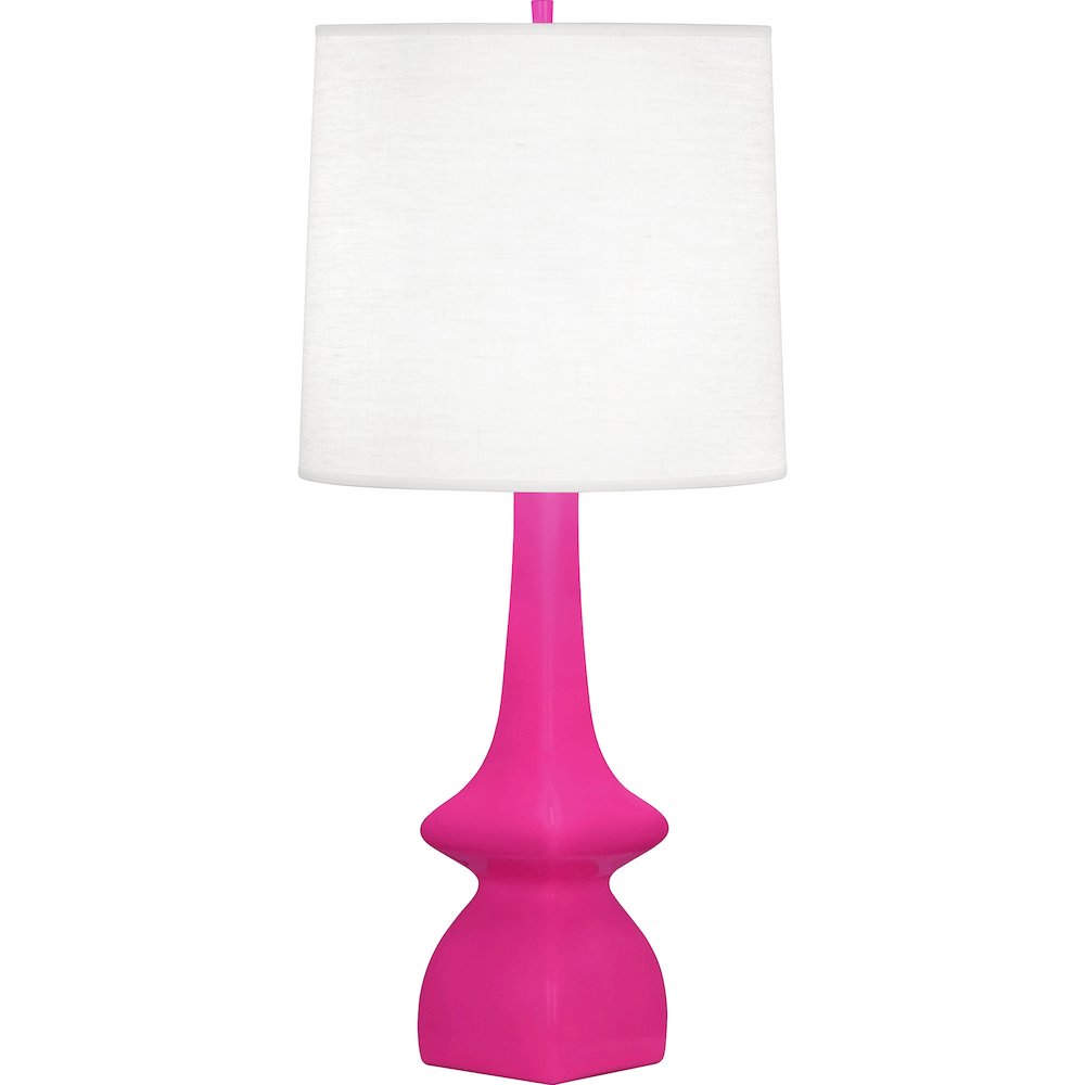 Razzle Rose Jasmine Table Lamp in Razzle Rose Glazed Ceramic Color. Picture 1
