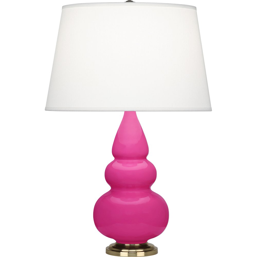 Razzle Rose Small Triple Gourd Accent Lamp in Razzle Rose Glazed Ceramic Color. Picture 1