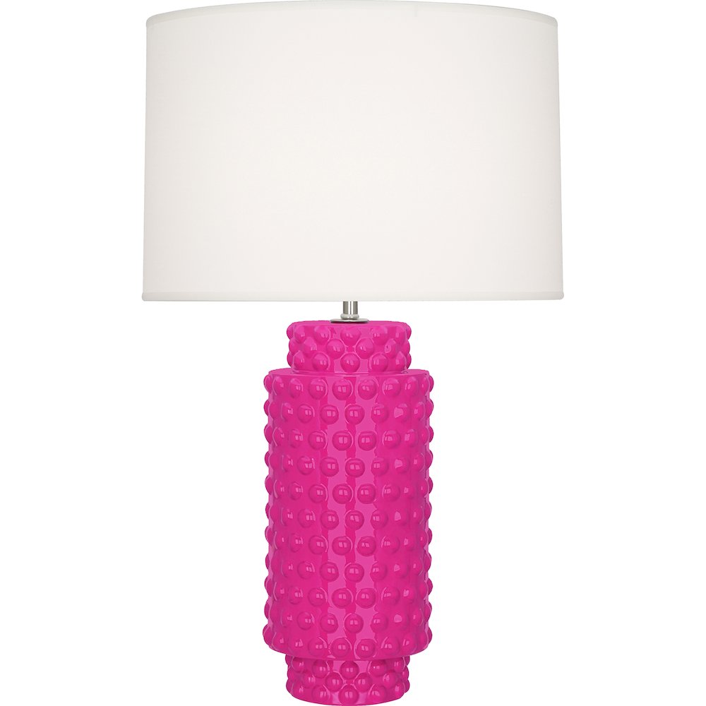 Razzle Rose Dolly Table Lamp in Razzle Rose Glazed Textured Ceramic Color. Picture 1