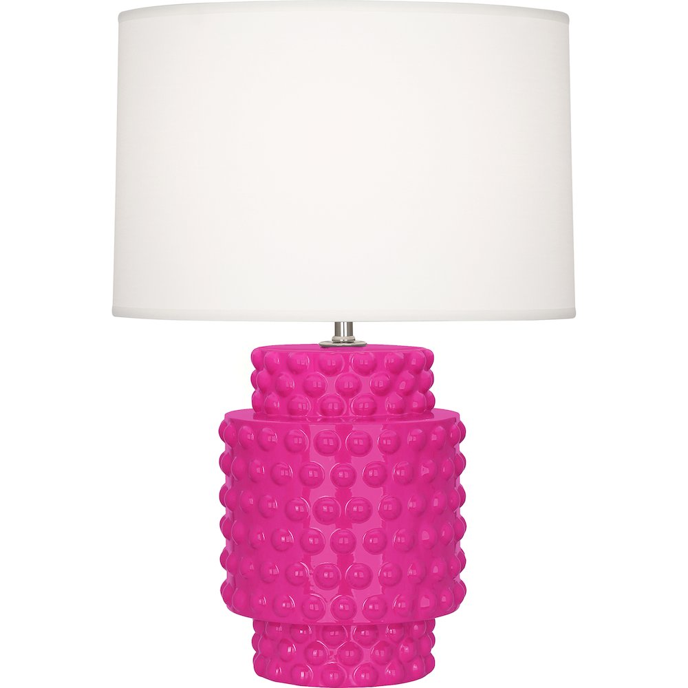 Razzle Rose Dolly Accent Lamp in Razzle Glazed Textured Ceramic Color. Picture 1