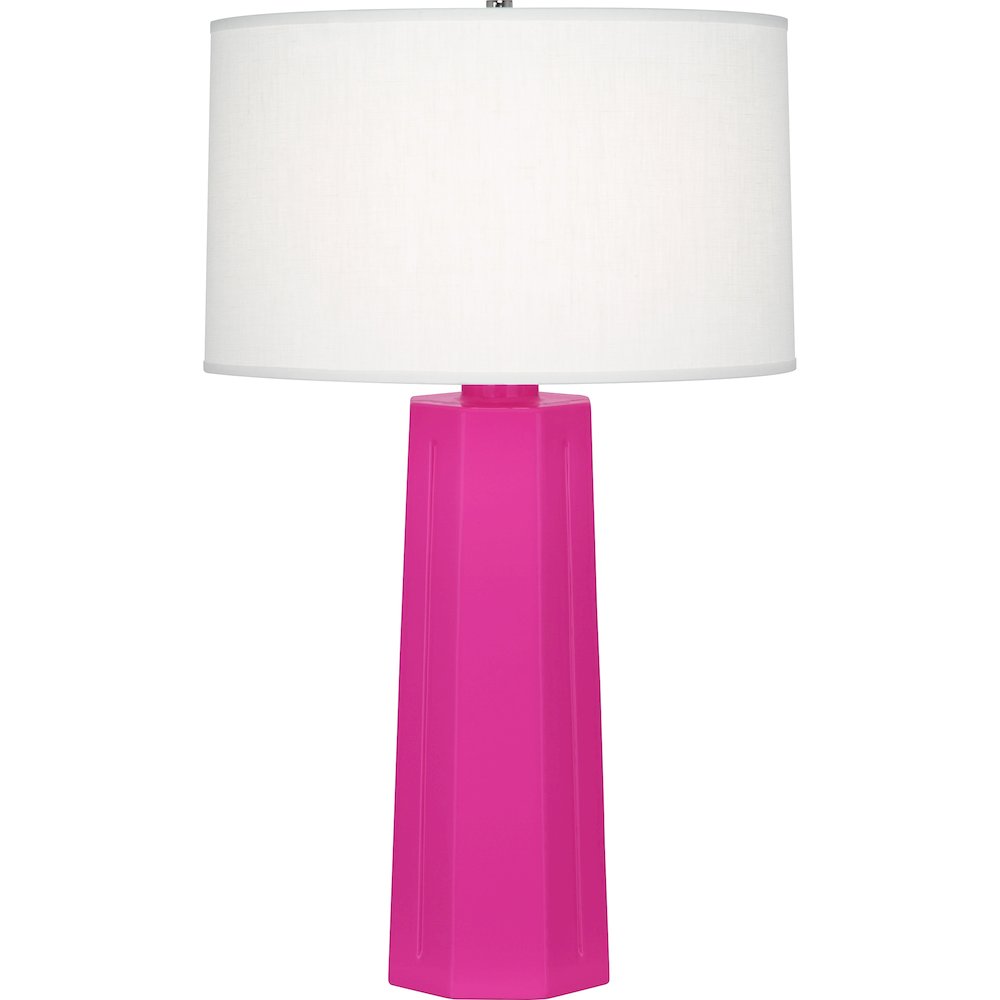 Razzle Rose Mason Table Lamp in Razzle Rose Glazed Ceramic Color. Picture 1