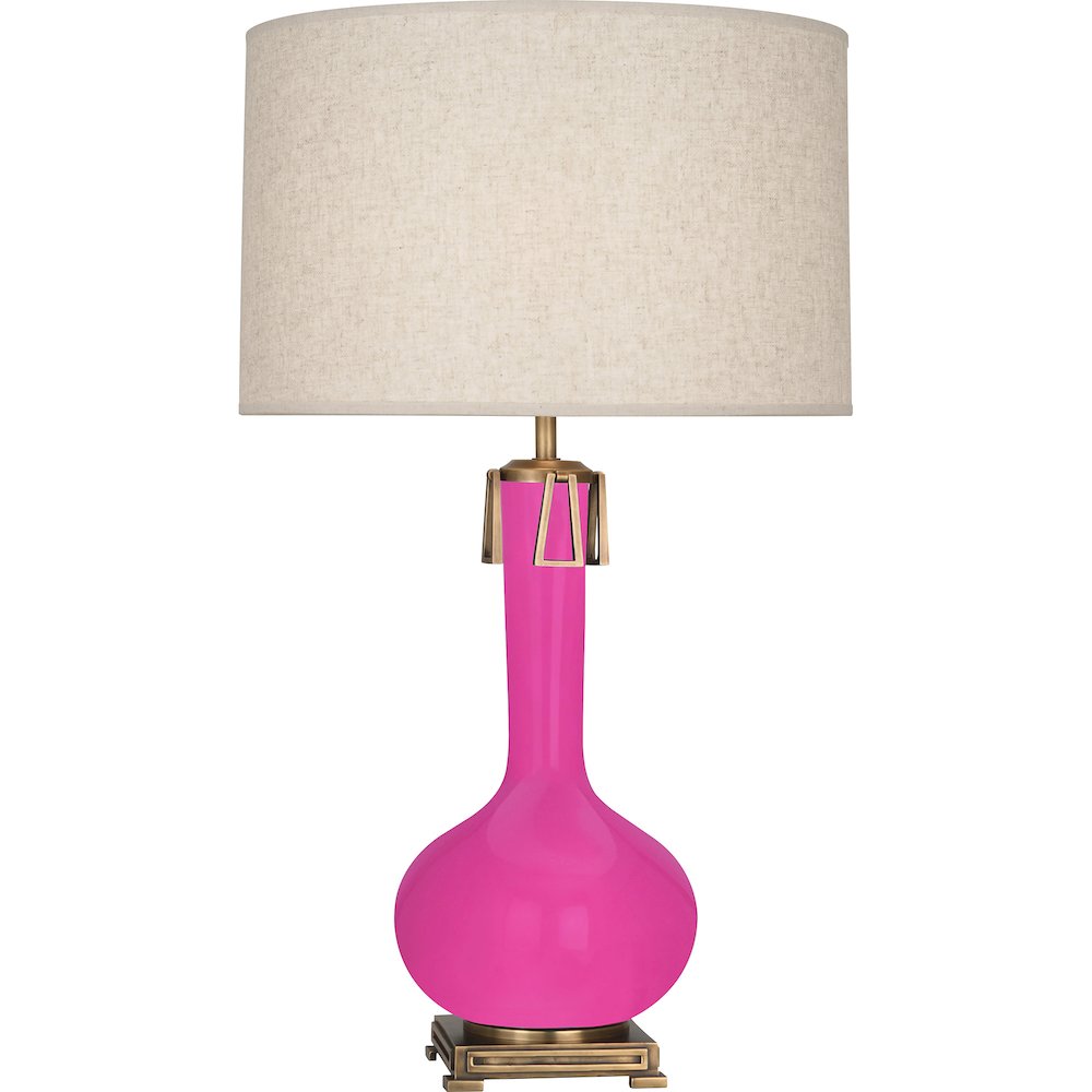 Razzle Rose Athena Table Lamp in Razzle Rose Glazed Ceramic Color. Picture 1
