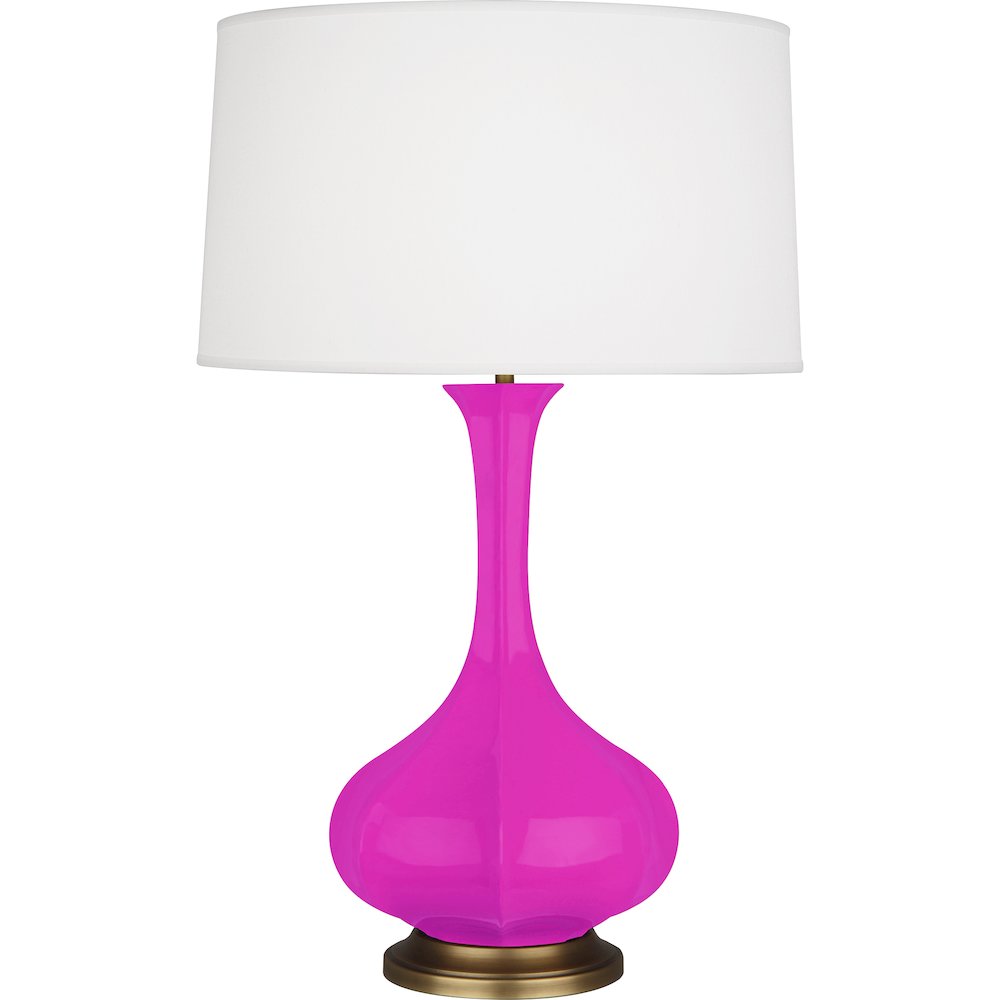 Razzle Rose Pike Table Lamp in Razzle Rose Glazed Ceramic Color. Picture 1