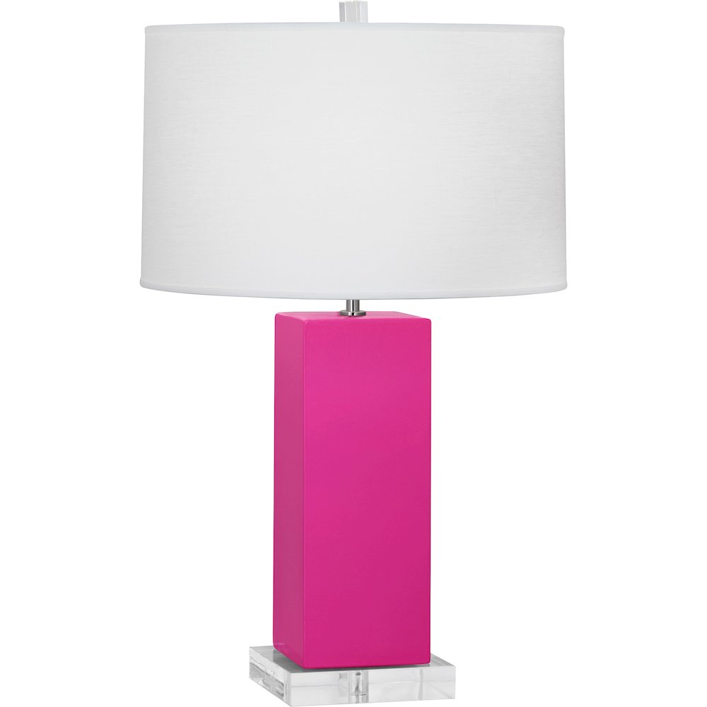 Razzle Rose Harvey Table Lamp in Razzle Rose Glazed Ceramic Color. Picture 1