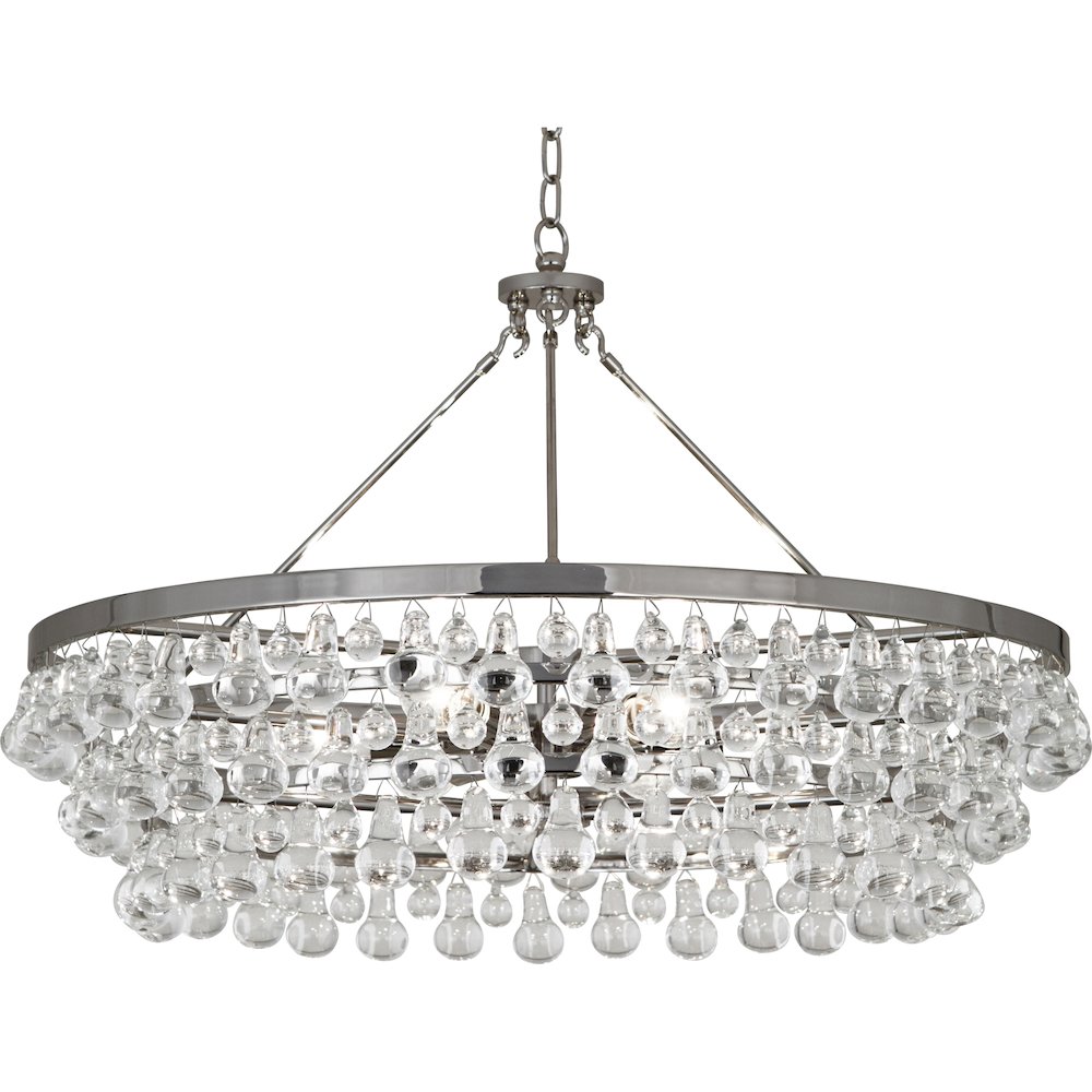 Bling Chandelier in Polished Nickel Color. Picture 1