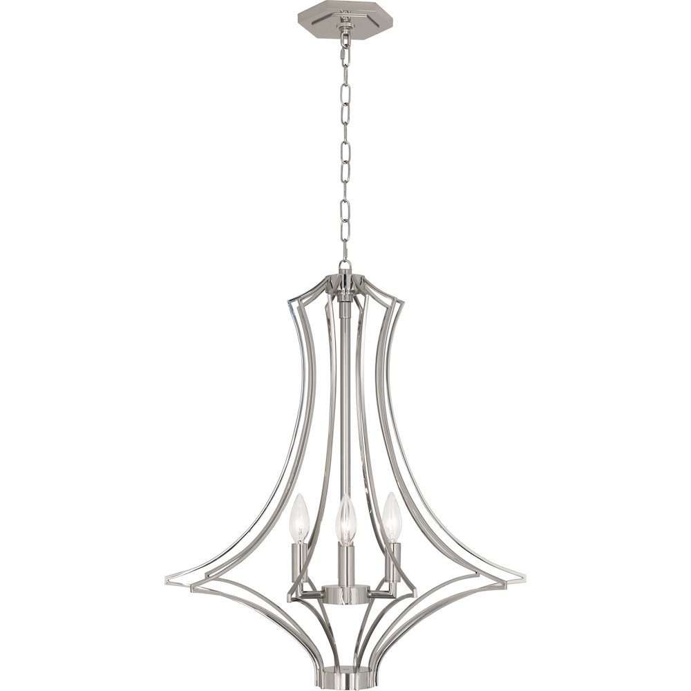 Grace Chandelier in Polished Nickel Color. Picture 1