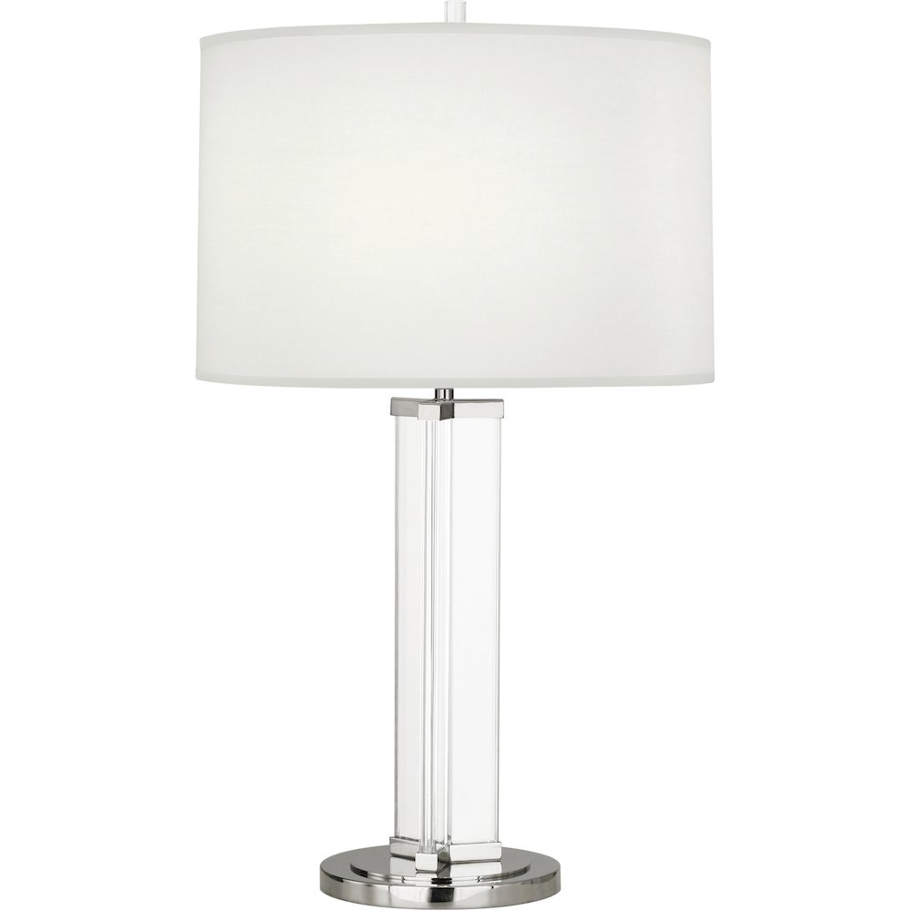 Fineas Table Lamp in Clear Glass And Polished Nickel Color. Picture 1
