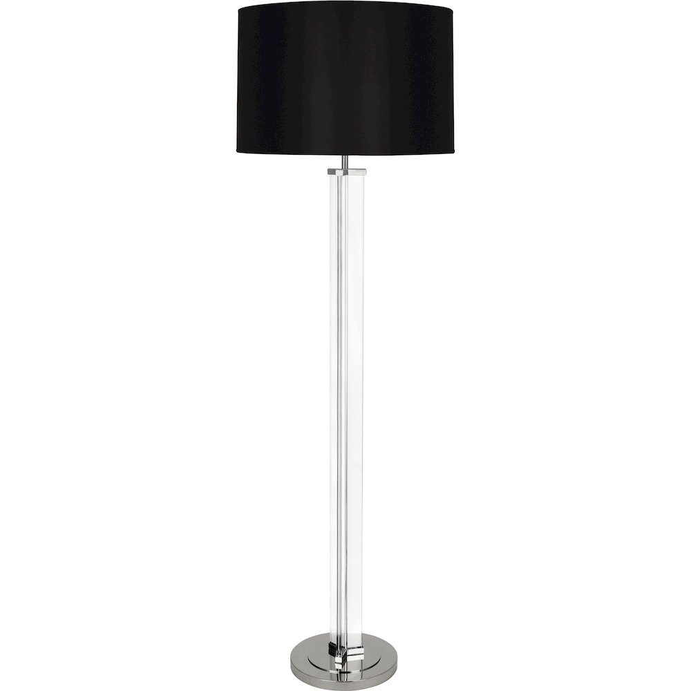 Fineas Floor Lamp in Clear Glass And Polished Nickel Color. Picture 1